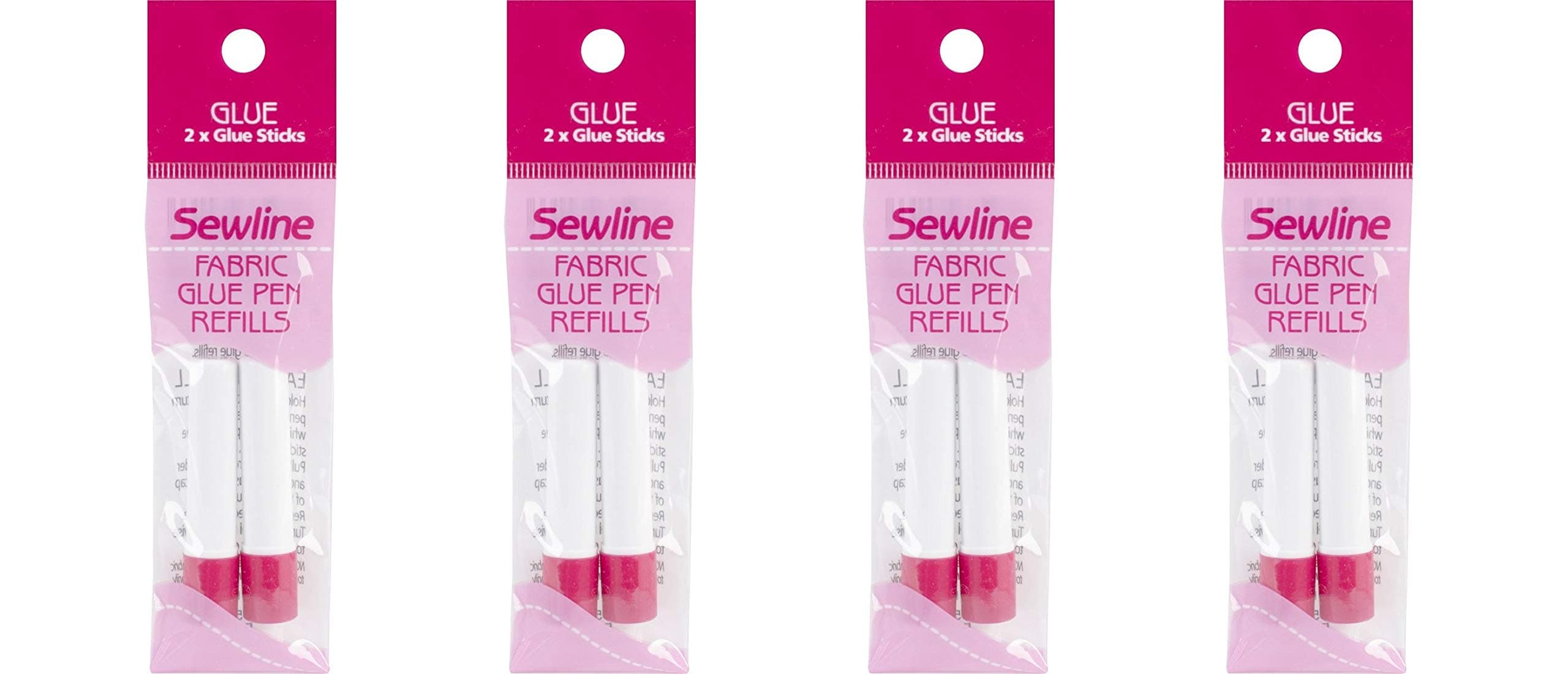 Sewline Water-Soluble Fabric (2 Pack), Blue Glue Pen Refill, (Fоur Paсk)