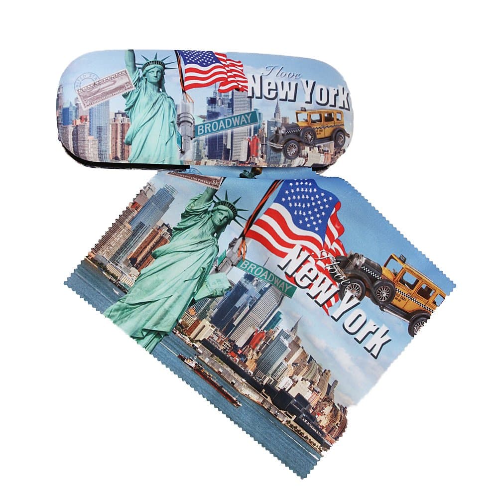 New York Glasses Case Set with Microfibre Velour Lining