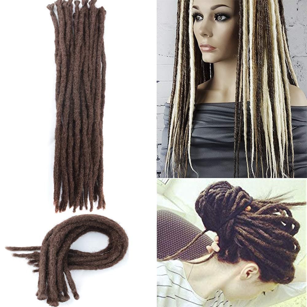 Handmade Dreadlock Extensions 20 Strands Reggae Hair Hip-Hop Dreads Extensions 20 Inch Kanekalon Dreadlocks Crochet Braiding Hair Extensions (20 Inch (Strands of 20), 33)