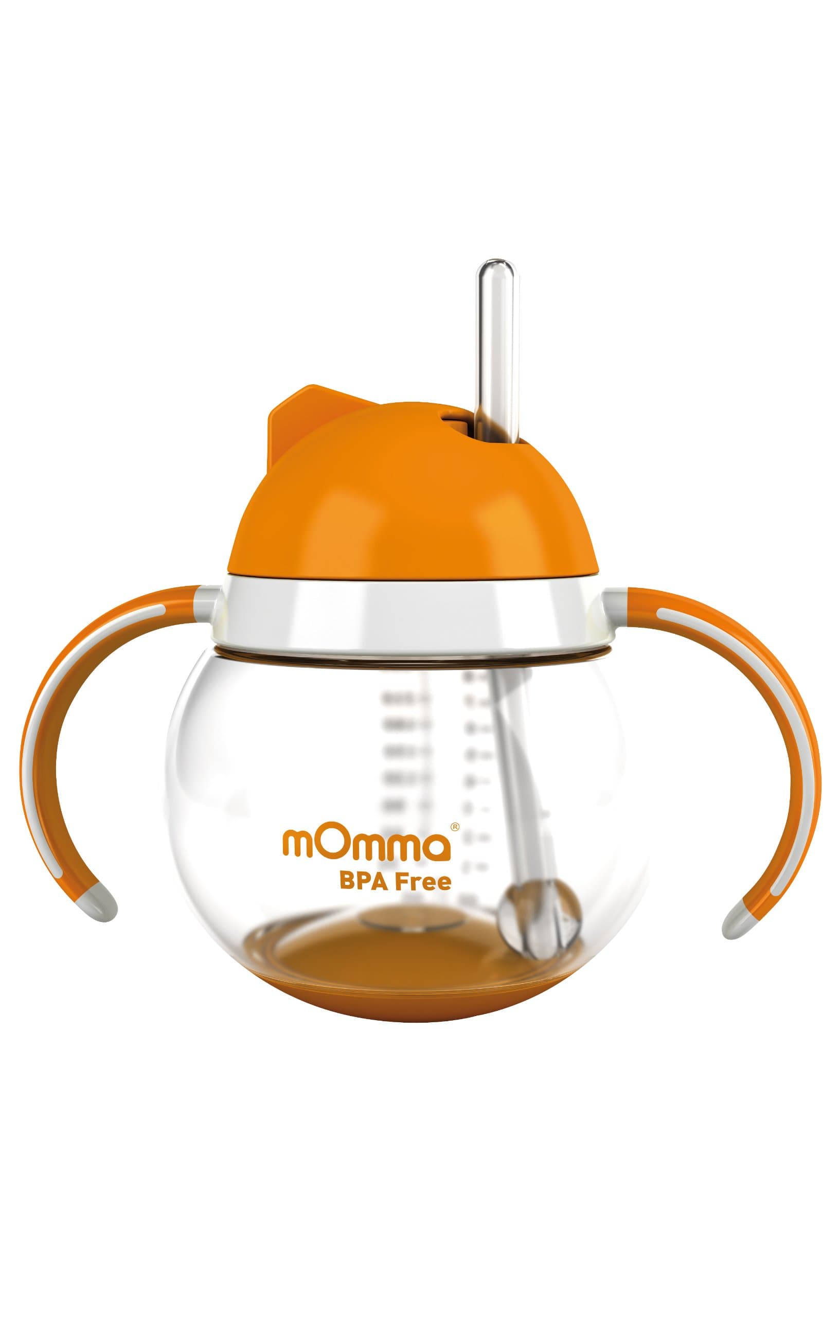 mOmma Cup with Straw and Dual Handles 250 ml (Orange)