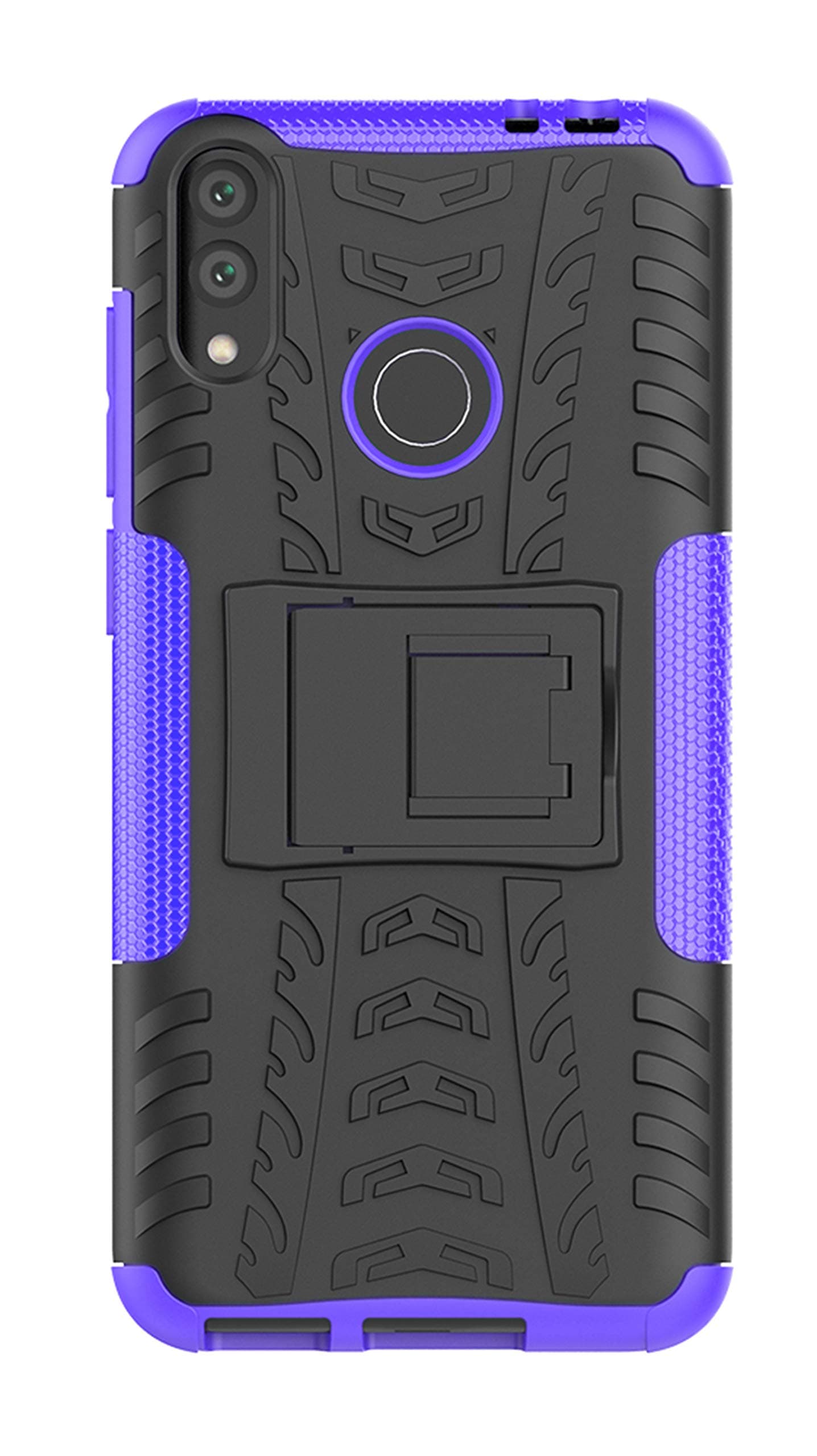 Tianqin Huawei Honor 8C (6.26") Case, PC 2 in 1 Shockproof Hard Back Double Protection Phone Cover Built-in Support Protective Skin Case for Huawei Honor 8C (6.26") - Purple