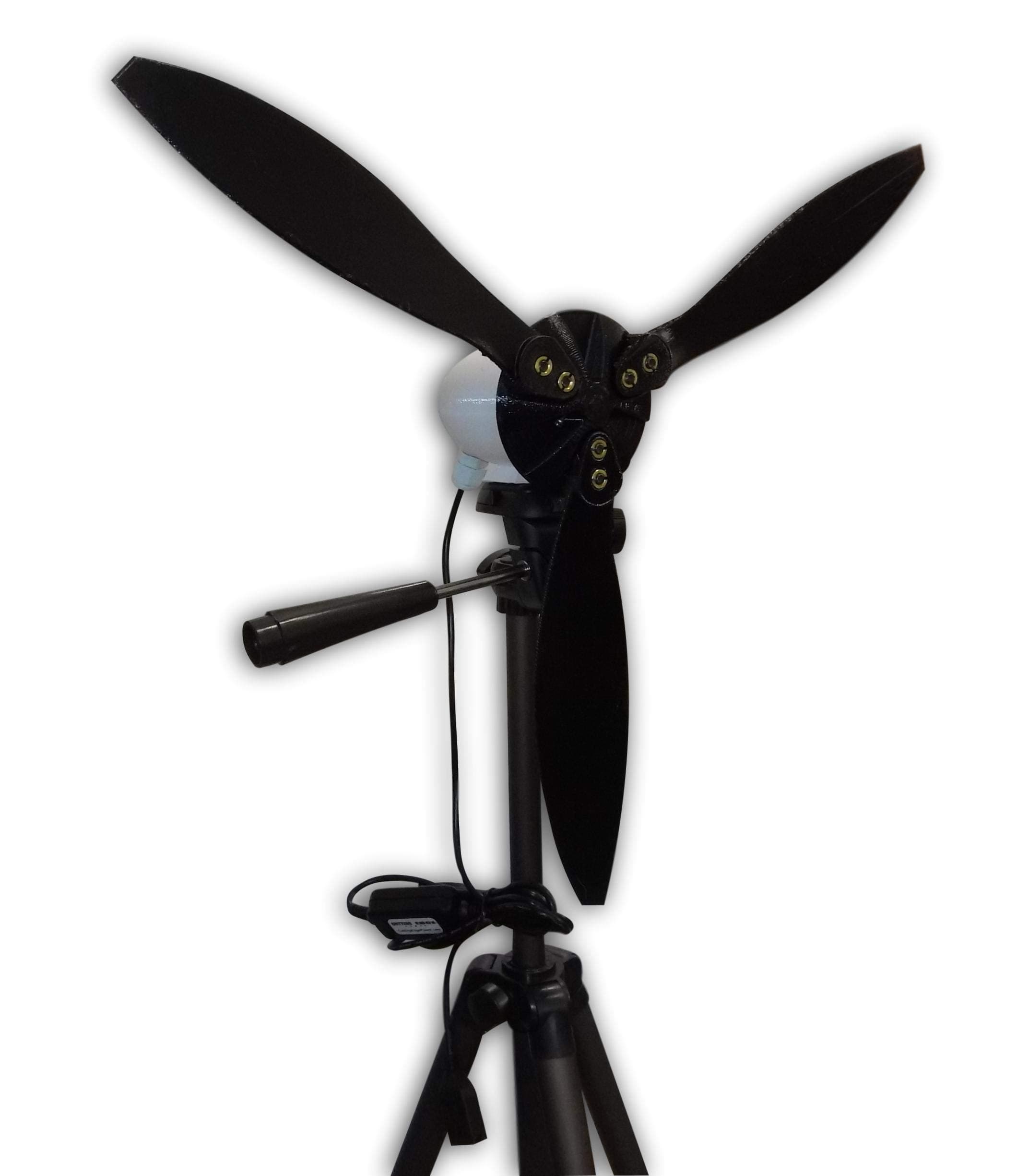 Cutting Edge Power USB Output Mini Wind Turbine, Made in USA, Portable, Camping, Beach, W Light (Tripod Mount (with Tripod), 3 Blade)