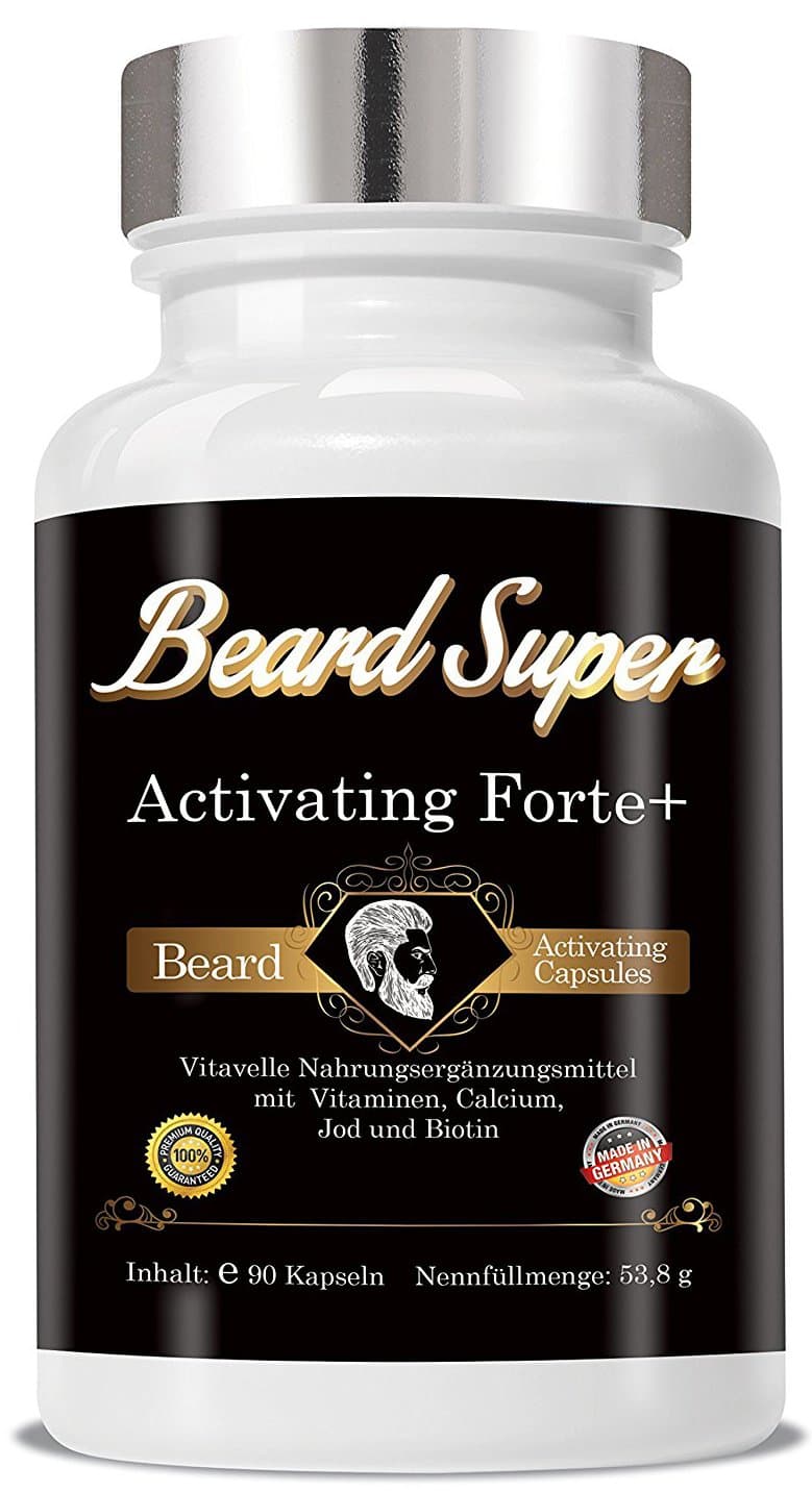 Beard Super Activating Forte + 90 Capsules - Cellulose Capsules Beard Growth Agents I Hair Growth Agents I More Beard Growth I Beard Growth Increase I Hair Booster | Hair boosters | Beard Booster