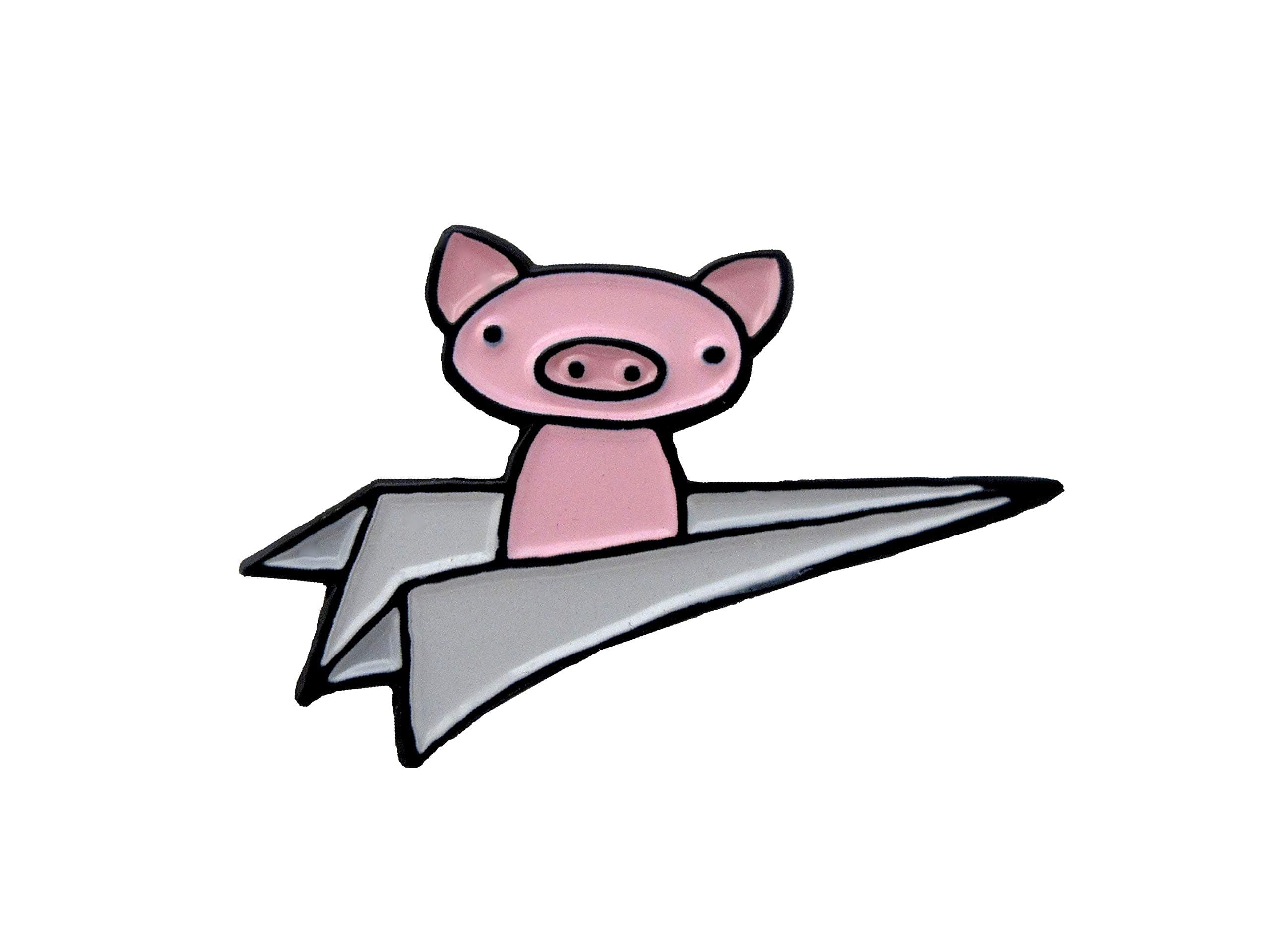 Mark Poulin Soft Enamel Pin, Flying Pig