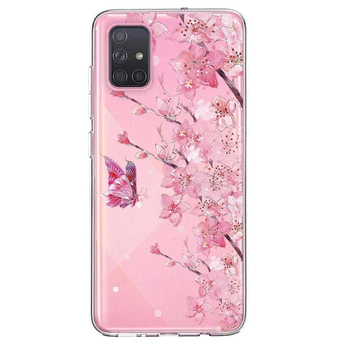 Case for Samsung Galaxy A51 Clear Case Soft Silicone TPU Shockproof Cover Flower and Animal Pattern Cover Phone Case for Girls & Women Protective Shell for Samsung Galaxy A51