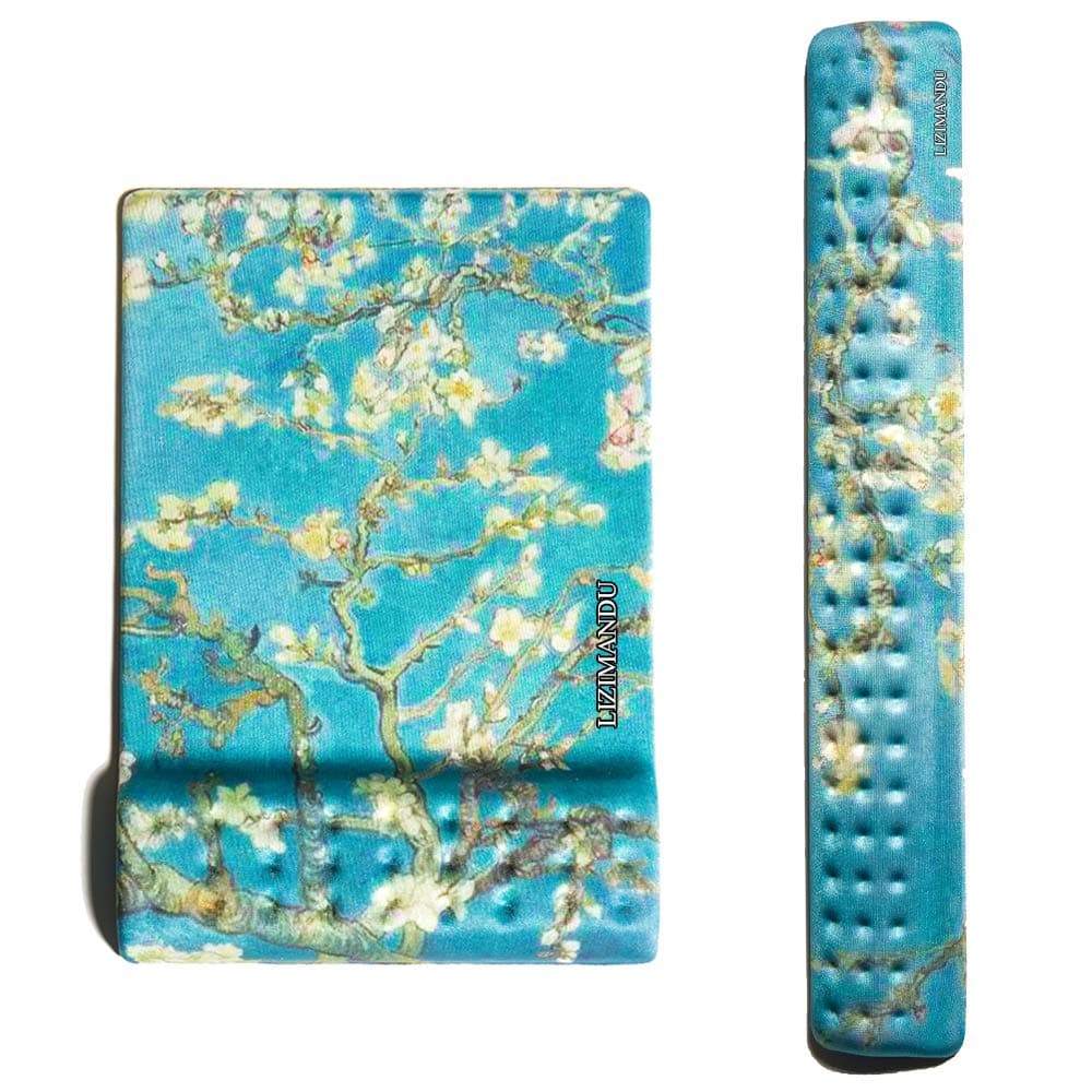 Cheliz Memory Foam Non Slip Mouse Pad Wrist Rest - Durable & Comfortable & Lightweight for Easy Typing & Pain Relief-Ergonomic Support (2-Peach Blossom)