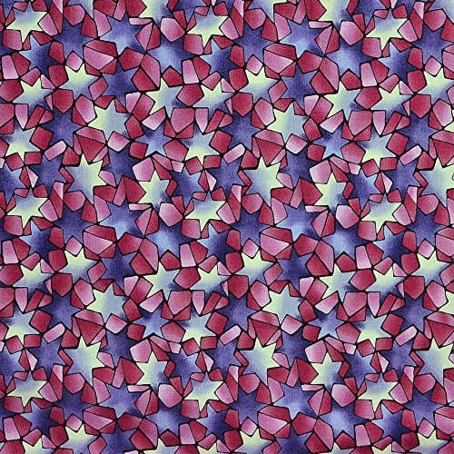 Quilting Patchwork Craft Fabric Pink and Purple Star Pattern by Fabric Freedom Top Quality 100% Cotton British Design for Sewing, Quilting & Patchwork Projects-Lovely Quilt Print for Bedding Curtains Furnishing Clothing – Priced by Quarter Metre.