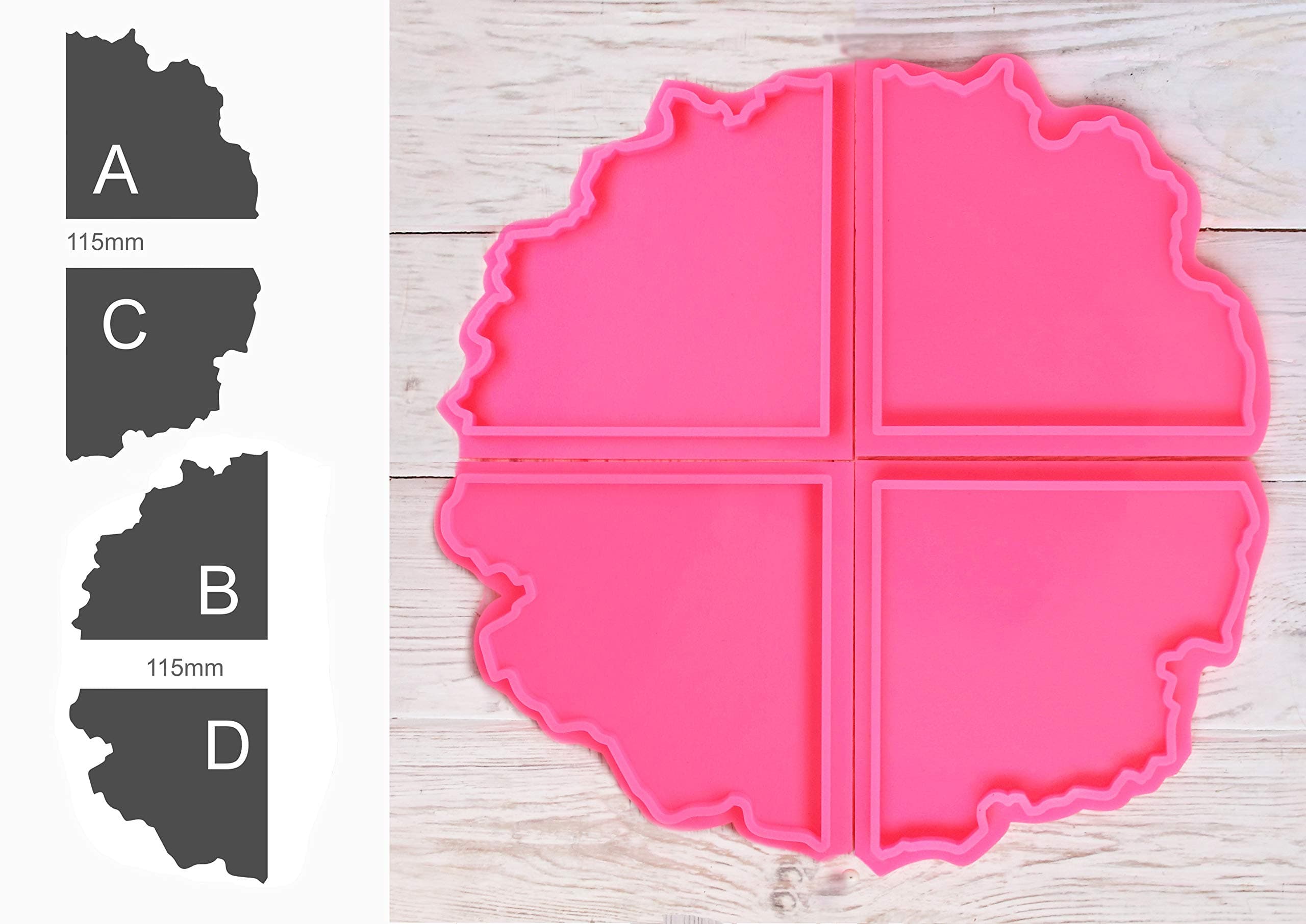 Agate Cut 4 1/2" (115 mm) - Silicone Mold for resinart Stone Segments - Mould for epoxy Resin - Coaster Resin Fluid Art Glossy