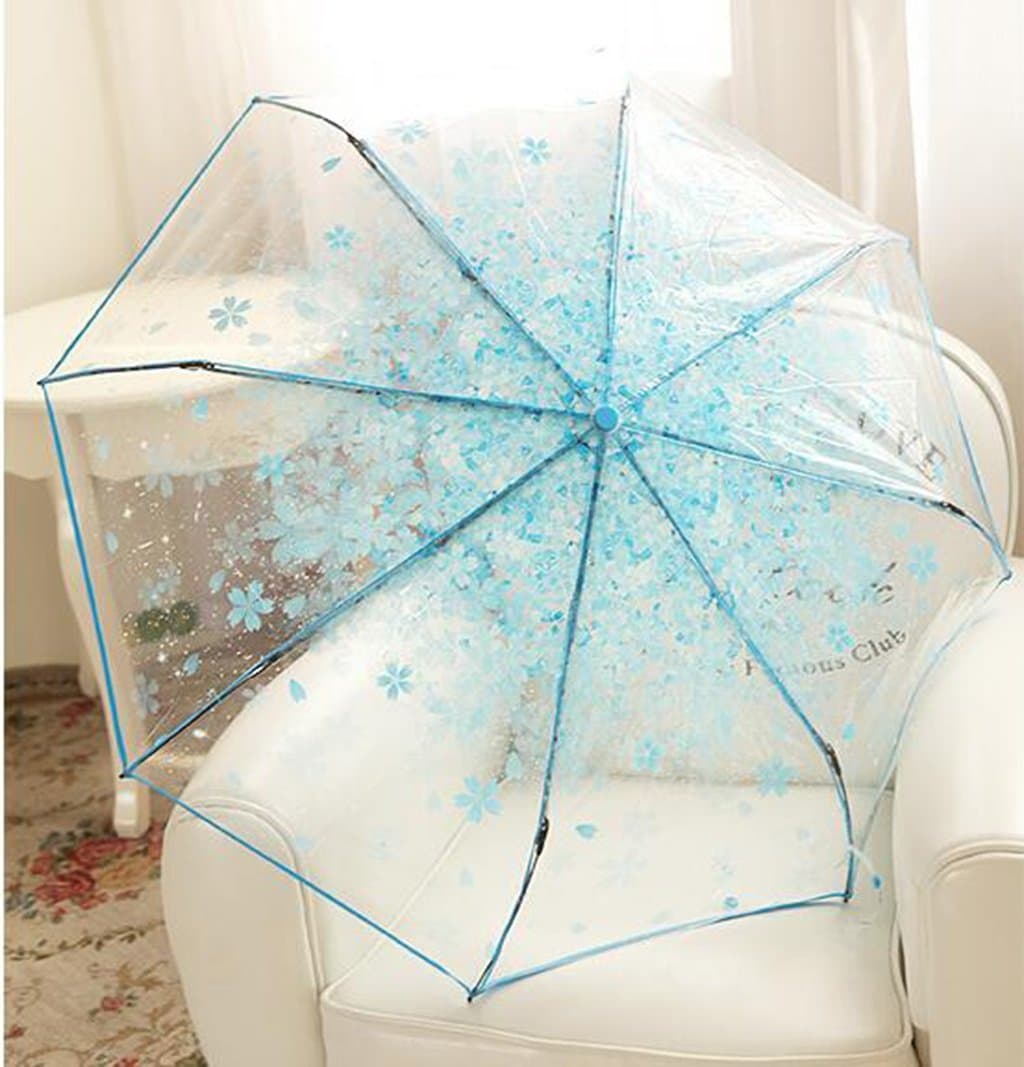 Umbrella Romantic Cherry Blossoms Three Folding Umbrella Transparent Umbrella Spring And Summer Fashion Korean Version Creative Princess Umbrella Female ( Color : #2 )