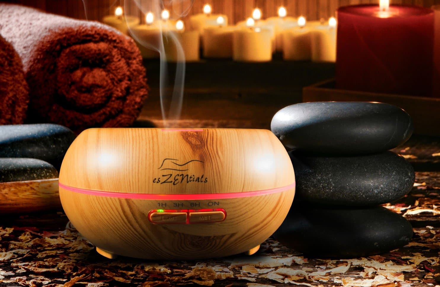 Faux Wood Ultrasonic Essential Oils Diffuser Aromatherapy Cool Mist Humidifier Air Purifier Ionizer Night Light 200 ml