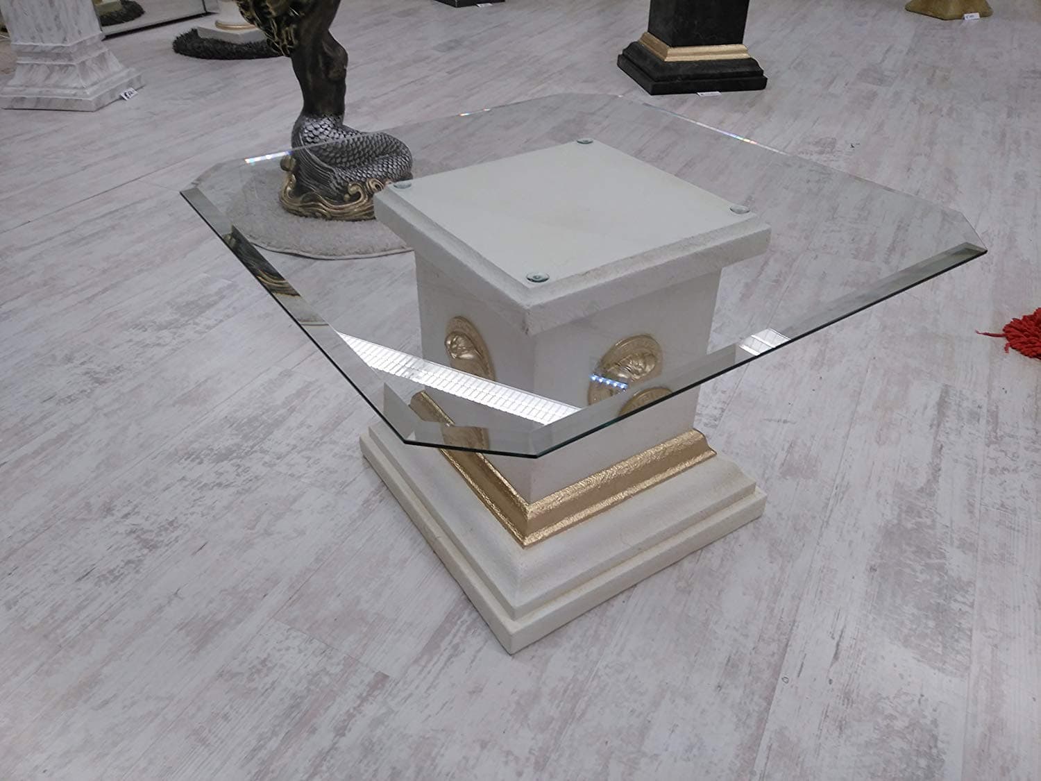 Karo Flight Medusa Coffee Table Medium Glass Table with Painted Glass Table La Main Salon Design Baroque
