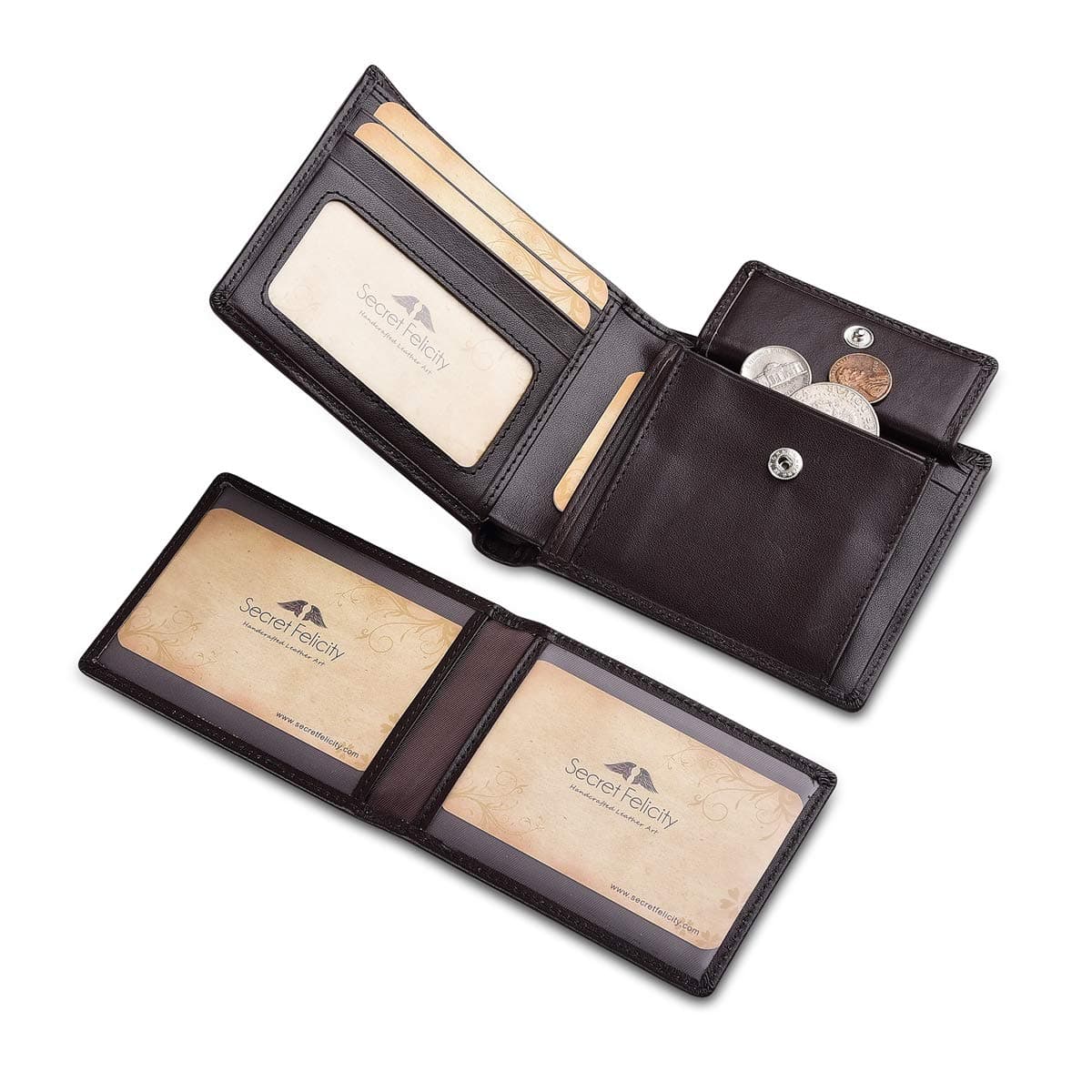 Men’s Genuine Leather Bifold RFID Wallets, Gift Ideas for Men,Father Dad Husband (Coffee)