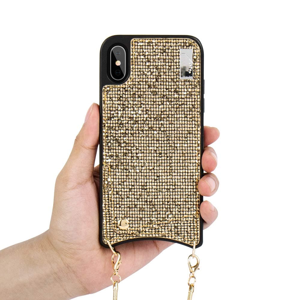 Umhlaba iPhonex Case Compatible with iPhone Xs Cases i Phone X Cover Ixs Bling Covers iPhone10s Wallet Card Holder Bumper Ipone 10 S 10xs Conque 10x Sx Fundas para 5.8 Inch(Gold)