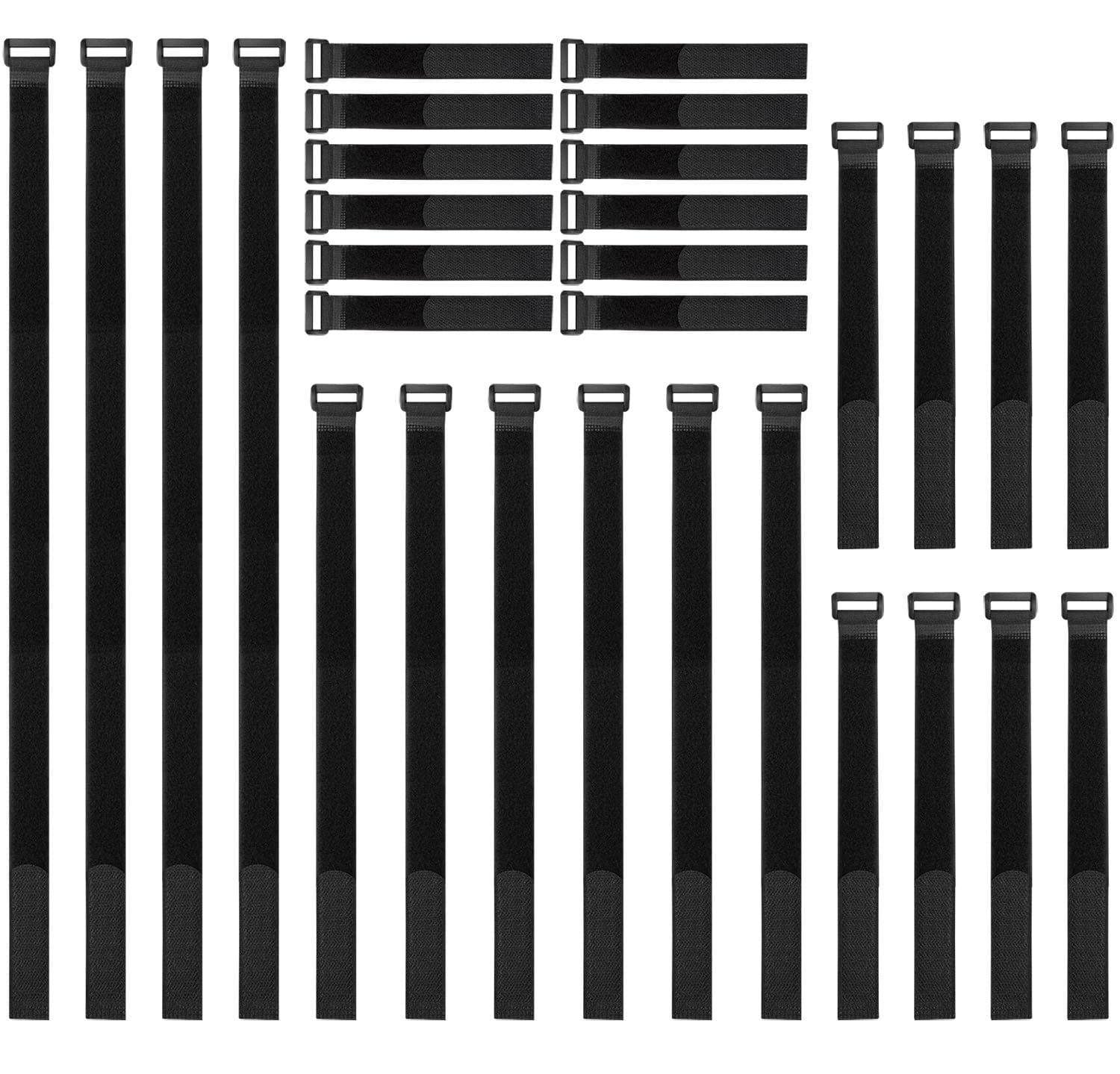 CandyHome 30 Pack Reusable Fastening Cable Straps and Cable Ties Set, Adjustable Multipurpose Hook and Loop Securing Straps for Cord Management