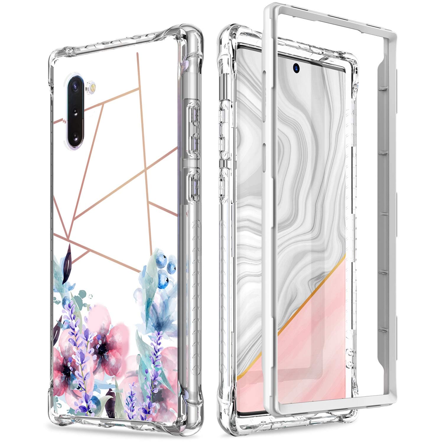Digital Hutty Case for Galaxy Note 10,Elegant Slim Protective Case Without Built-in Screen Protector for Samsung Galaxy Note 10 2019 Release Flowers