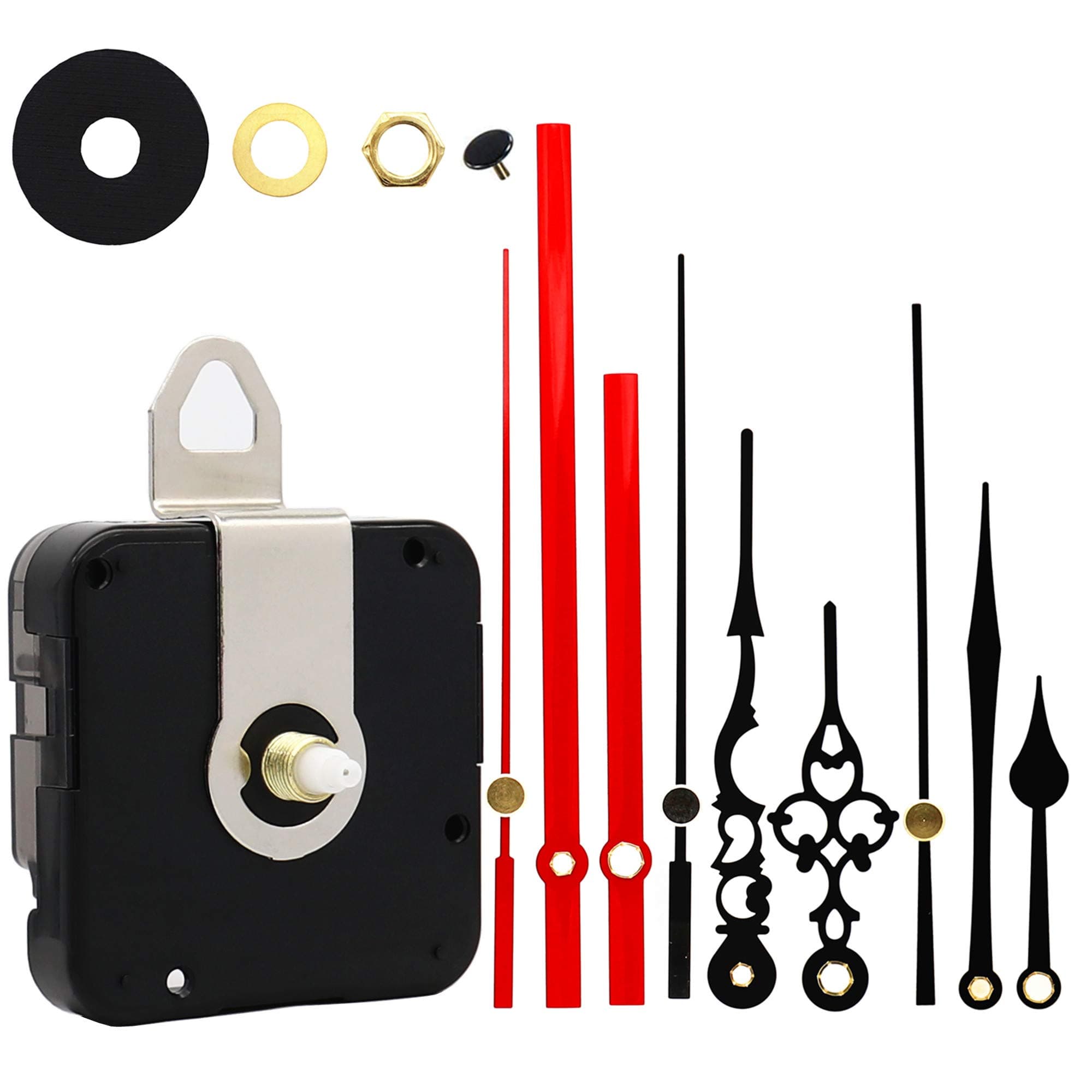 Youngtown Clock Movement Mechanism with 3 Pack Clock Hands Silent Sweep Quartz Clock Motor Kit for Clock Repair Custom Clock