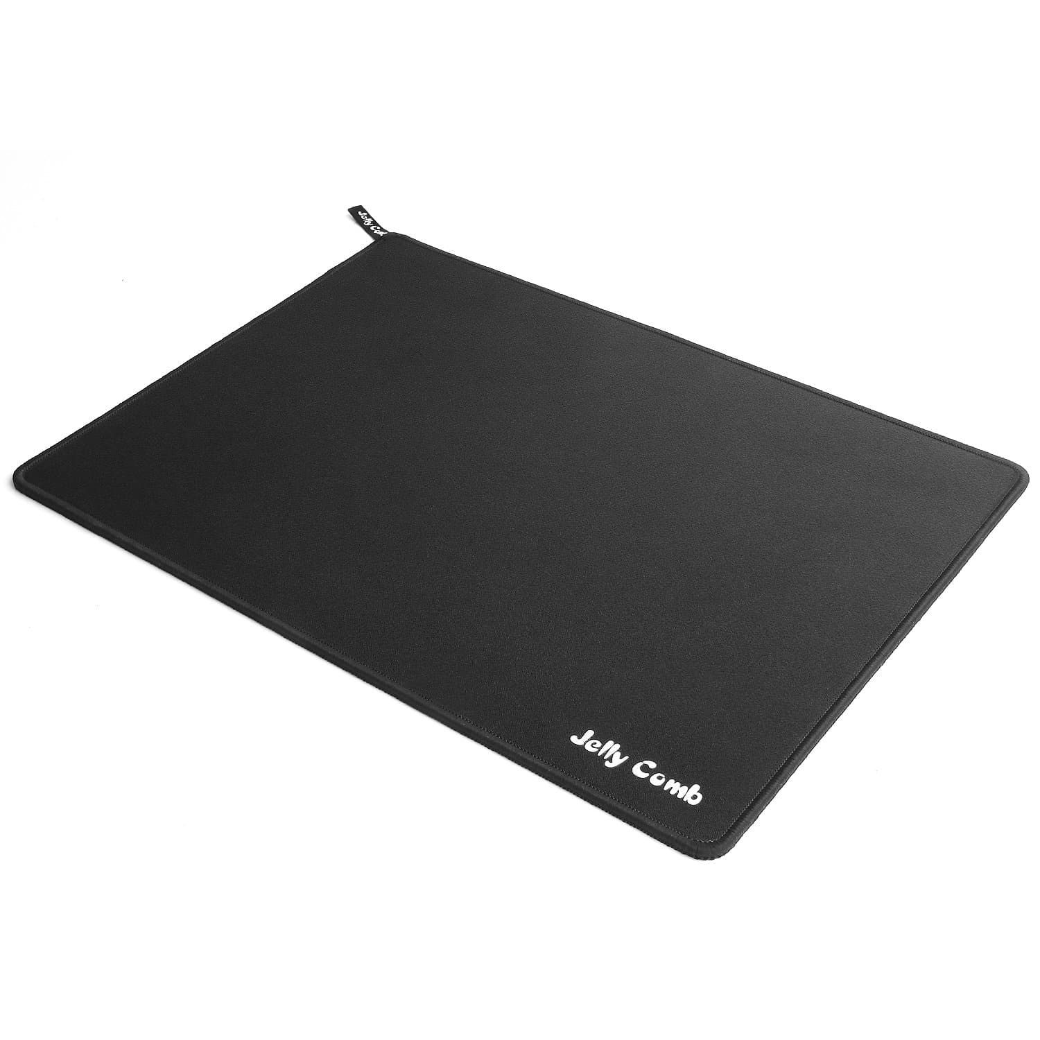 Jelly Comb Mouse Pad, Gaming Mouse Mat Non-slip Rubber Base Desk Mousepad (15 x 11.4 x 0.2 inch) with Smooth Fabric Surface Stitched Edge, 380 x 290 x 4mm (Black)