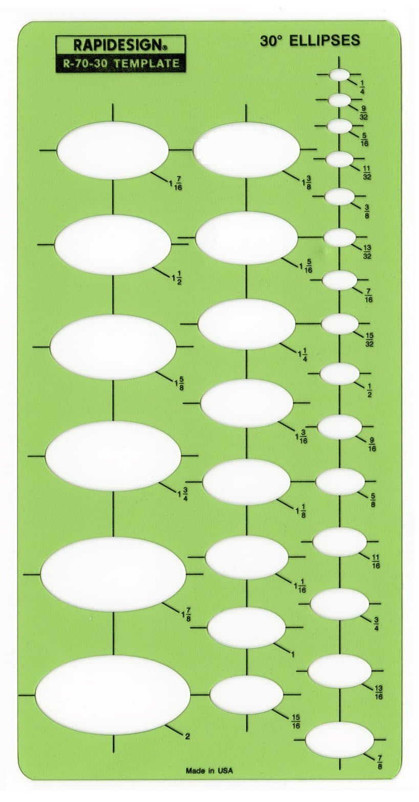 Rapidesign 30-Degree Ellipse Template, 1 Each (R70-30)