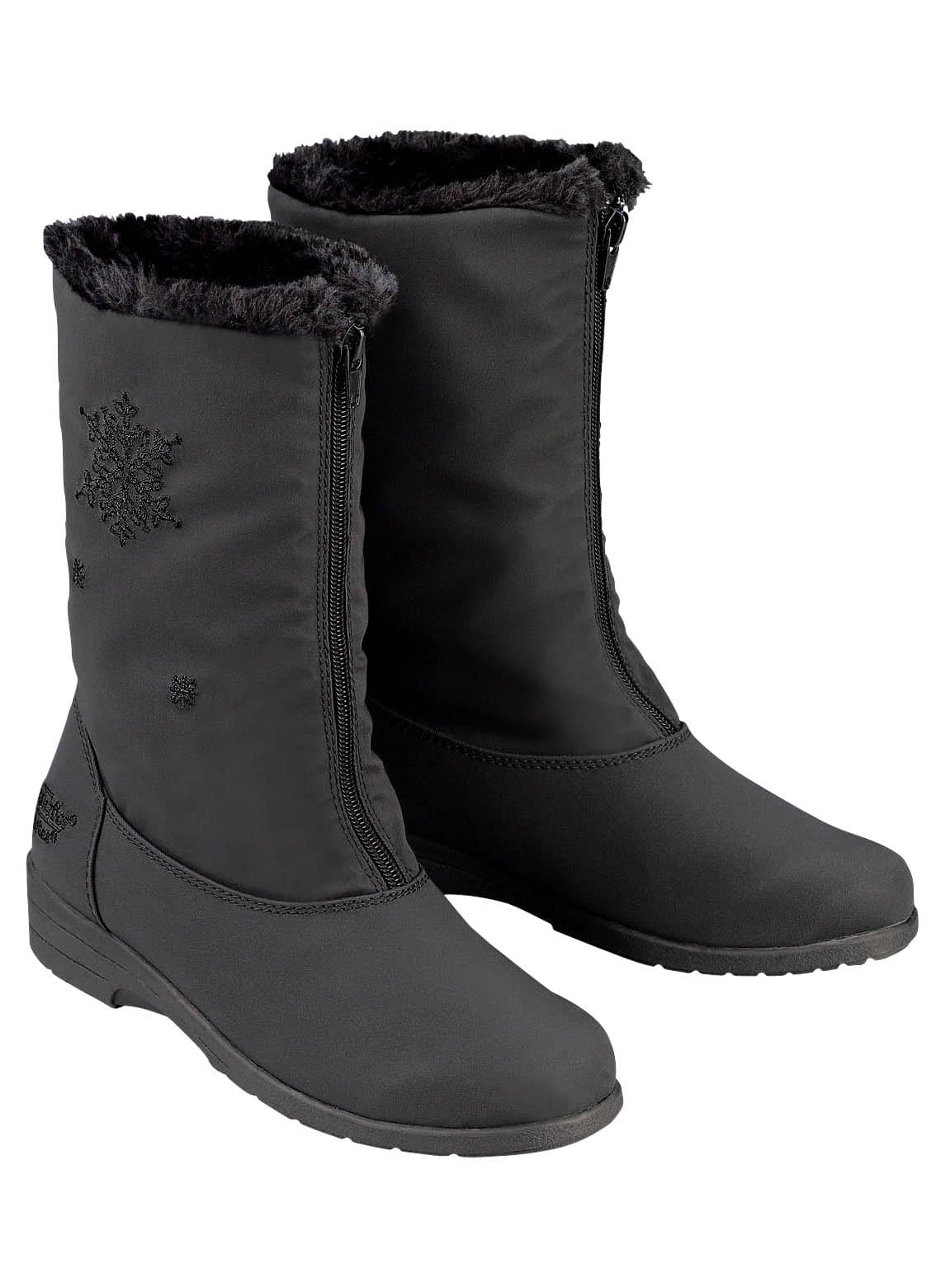 Chromatics by Totes Snowflake Boots, Black, Size 8 (Wide)