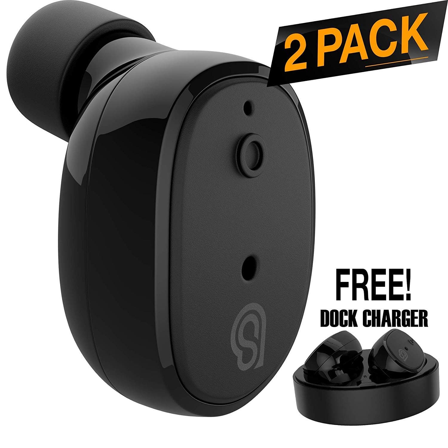 StealthBeats Bluetooth Wireless Headphones with Microphone Running Earbuds with Dock Charger