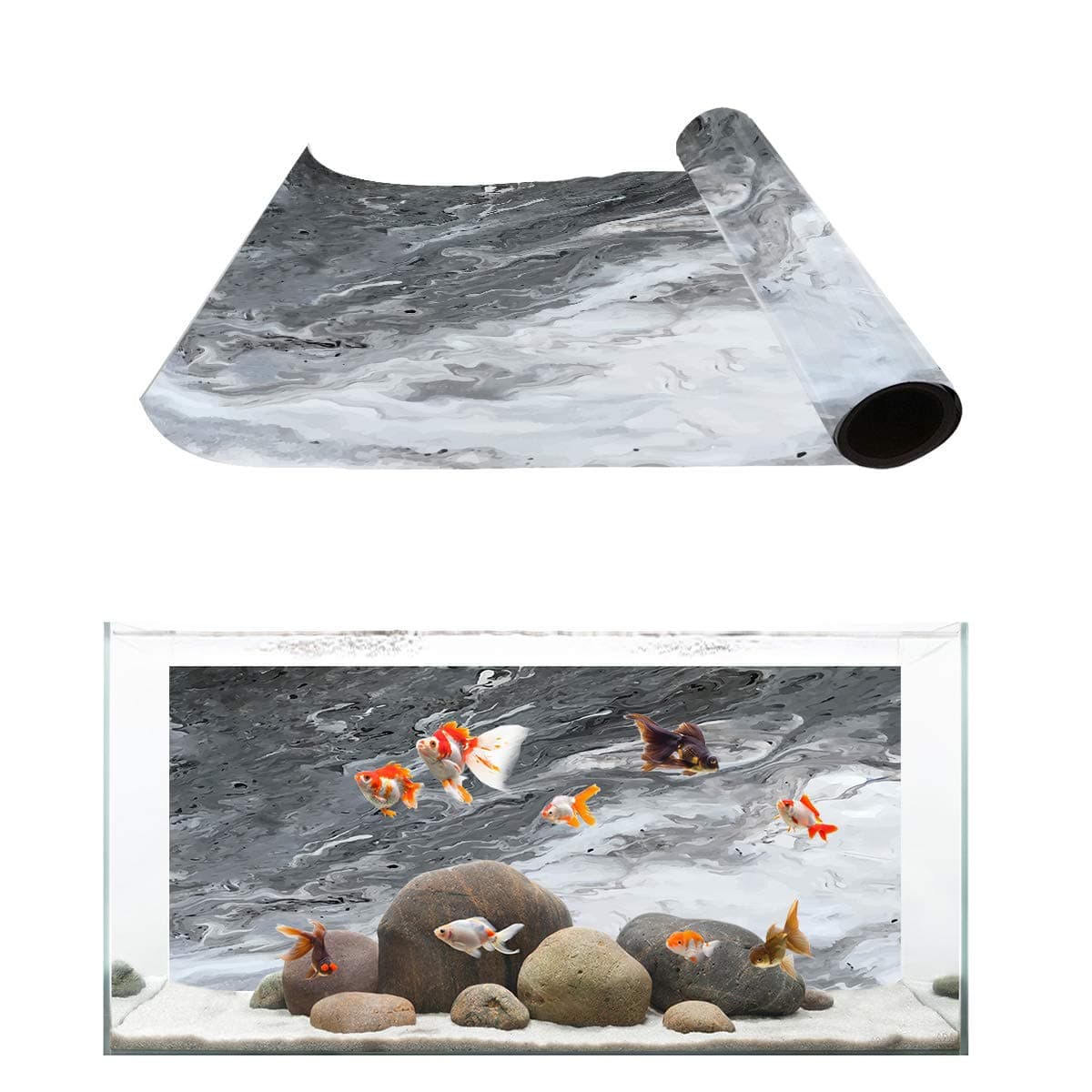 Libaoge Aquarium Background, Refresh Bowknot Xmas Gift Fish Tank Background Decoration PVC Sticker Wallpaper Photo Adhesive Paper Poster Backdrop