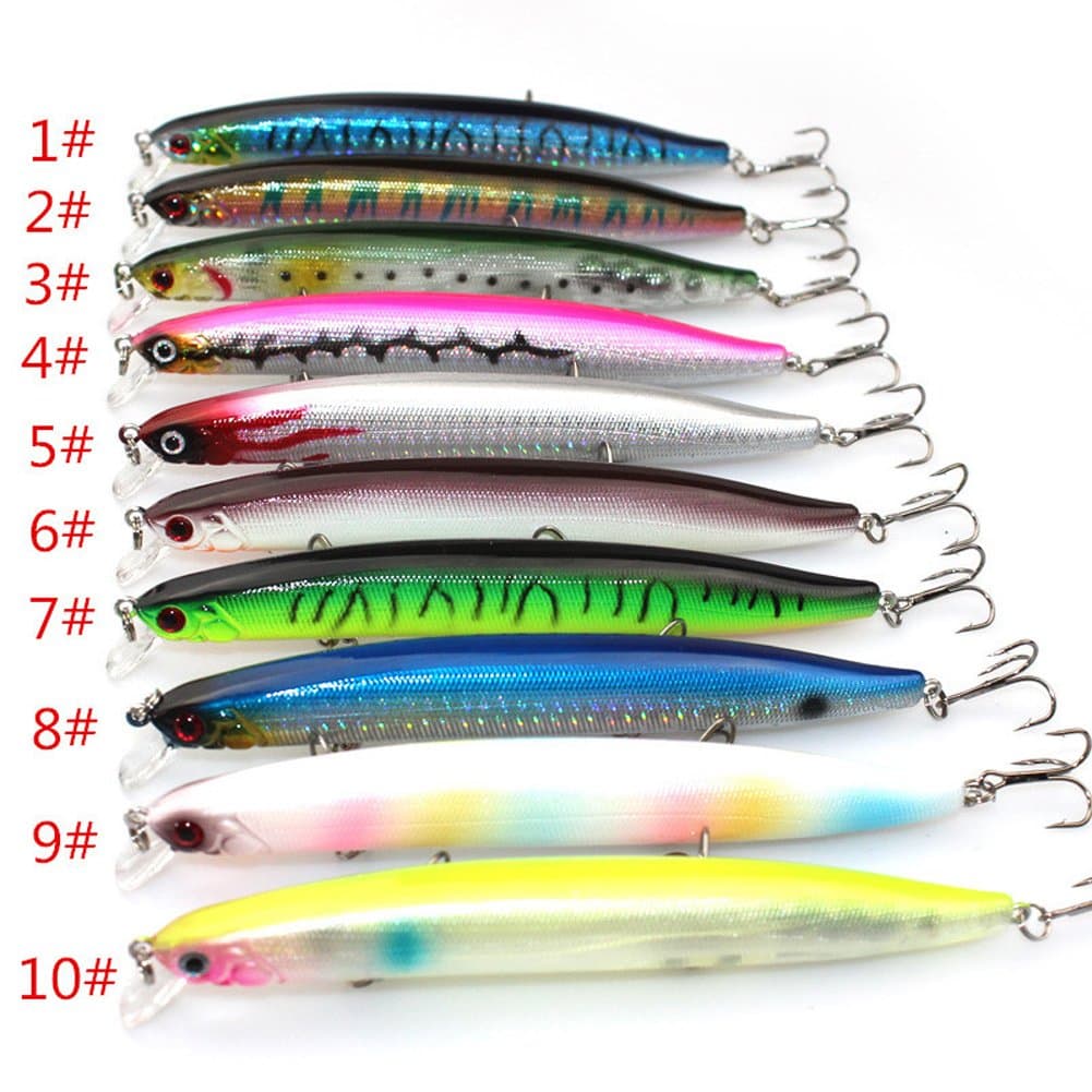 5pcs/package Fishing Lure Sinking Minnow False Resl-like Plastic Bait with Hooks for Casting 13.8cm