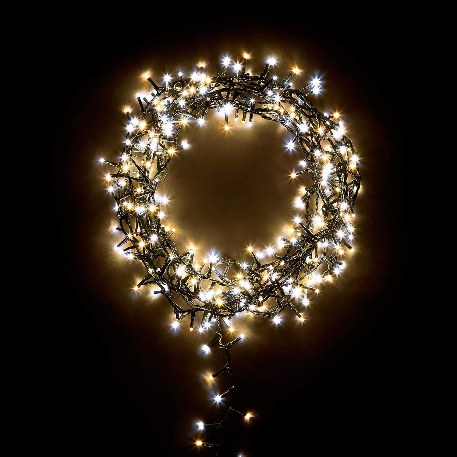 The Winter Workshop TWW - 750 LED - Christmas Tree Lights - 8 Hour on Timer - 18m Lit Length - 8 Lighting Modes - Mains Powered - Indoor & Outdoor - 6ft Tree - Compact Cluster Lights - Warm White