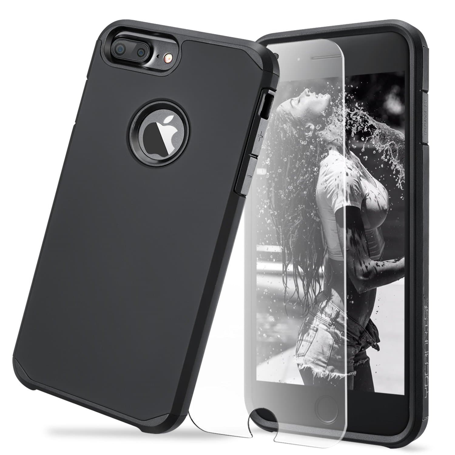 Toobe iPhone 7 Plus Case Ultra Armor Shock Absorbing Heavy Duty Dual Layer Case Protection With Free Scree Protector For iPhone 7 Plus/ iPhone 6S Plus, Smart Black