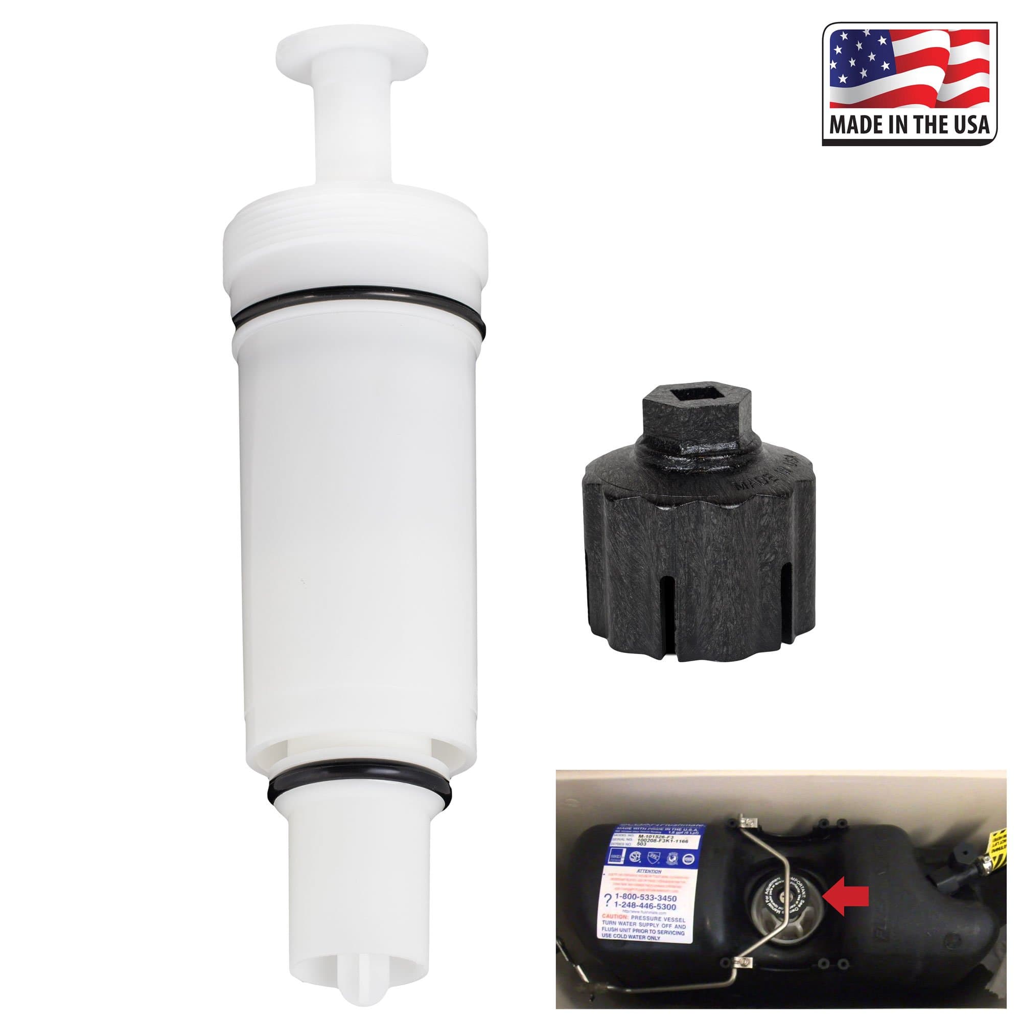 Replacement for Sloan C-100500-K Flushmate Flush Valve Cartridge Assembly and Removal Wrench