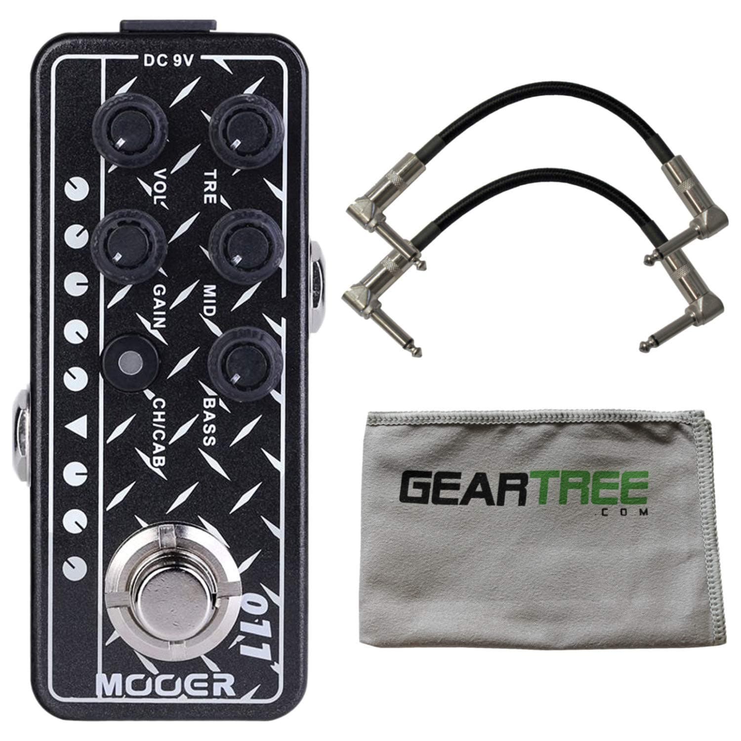 Mooer Micro 011 Cali-Dual Guitar Preamp Pedal Bundle w/Cables