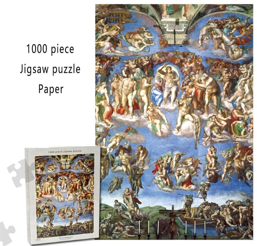 Classic Puzzle Game The Last Judgement by Michelangelo - 1000 Piece Paper Jigsaw Puzzles Games Home Decor Artwork for Adults Kids Sturdy and Easy