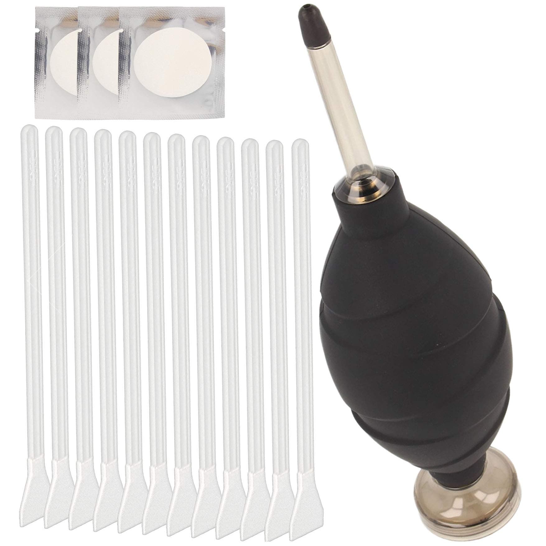 JJC 12 x 16 mm Sensor Swab Set Kit for APS-C/DX Cameras Vacuum Packed Dust Free - Includes Extra Strong Bellows with Dust Filter