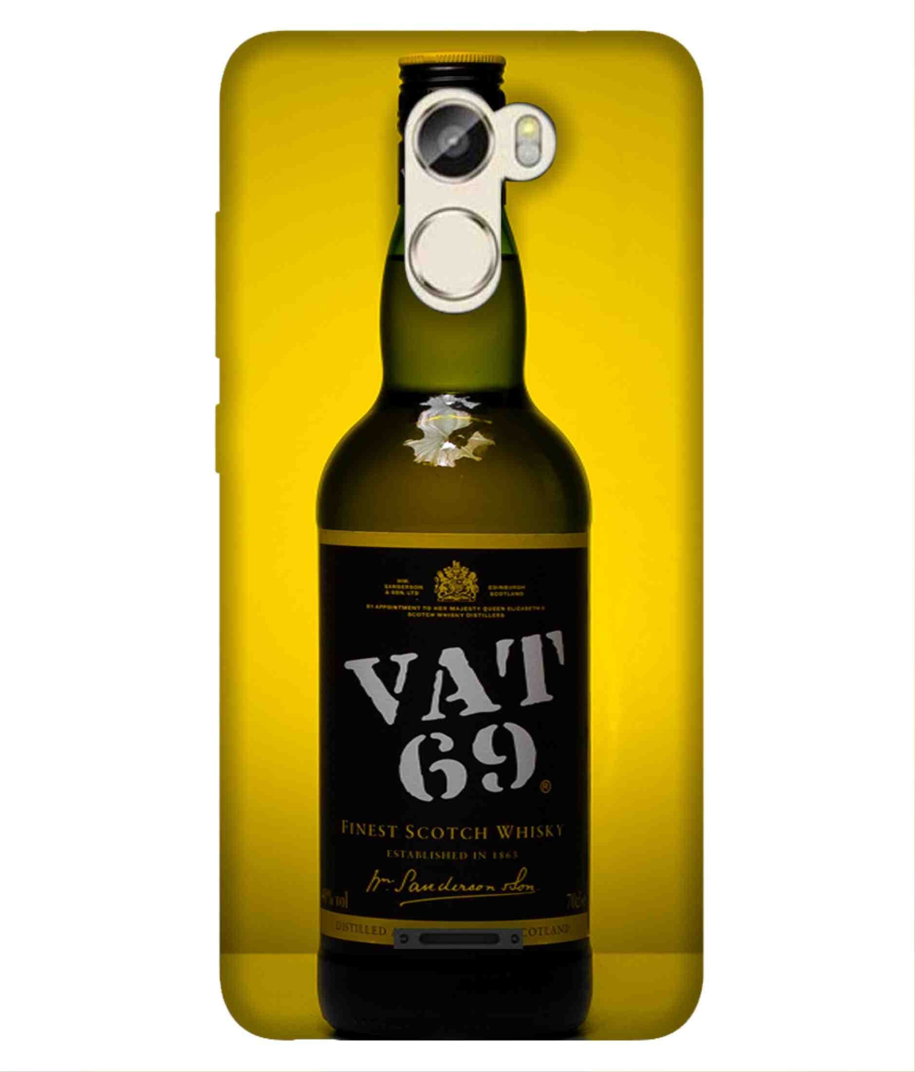 CHAPLOOS Polycarbonate Wine Bottle Printed Designer Back Case Cover for Gionee A1 Lite (Blue)