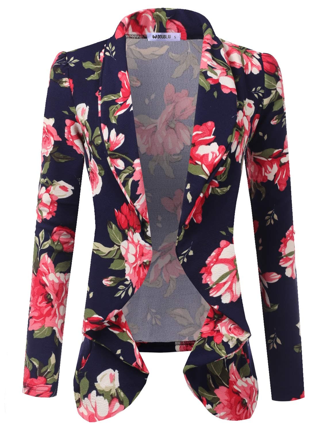 Doublju Classic Draped Open Front Blazer for Women with Plus Size