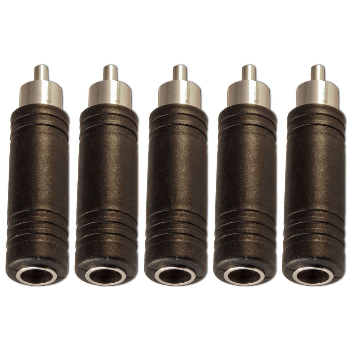 6.35mm 1/4" Mono Female Jack Socket to Single RCA Phono Plug Adaptor x 5