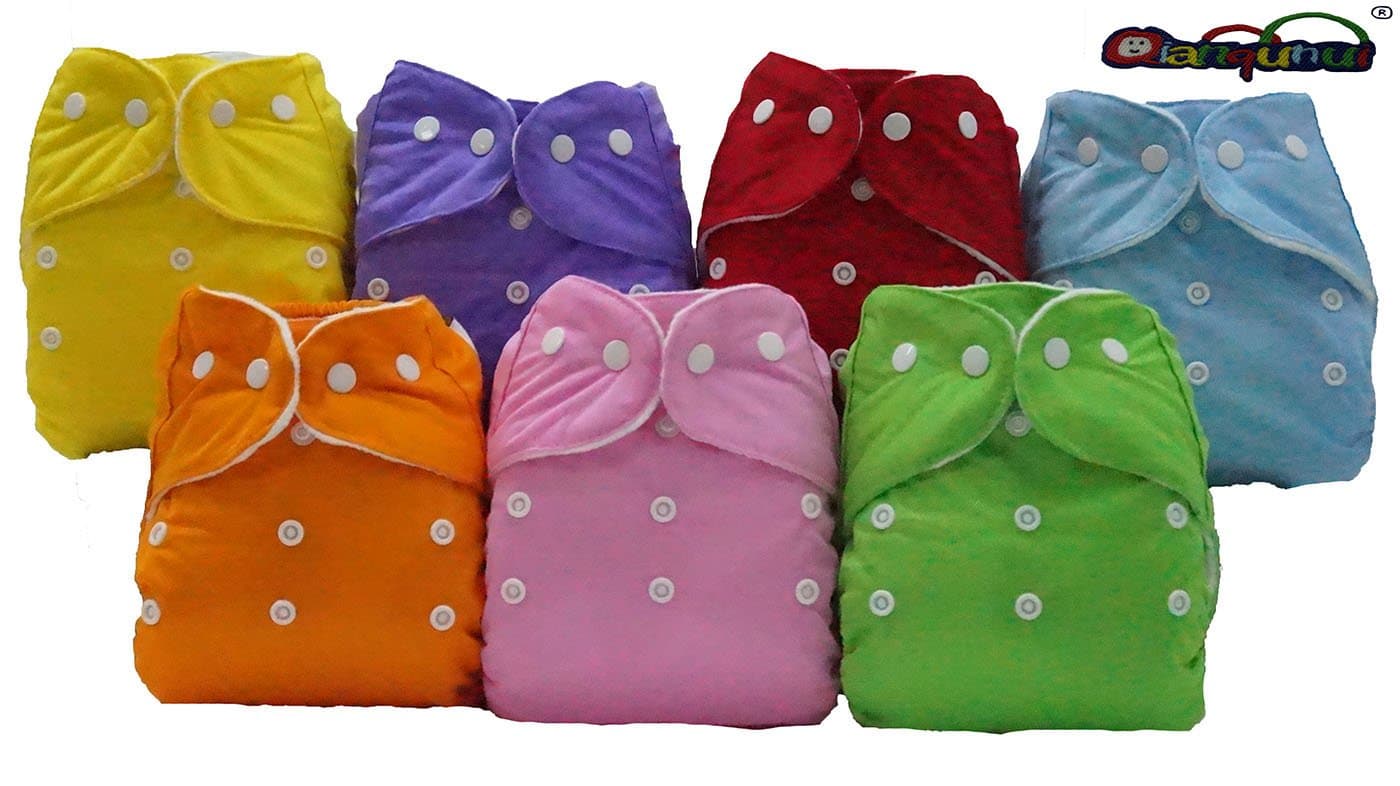 Lotto Pocket Washable Nappies 25 + 25 Microfibre Inserts – 7 Colours - Micro-Fleece