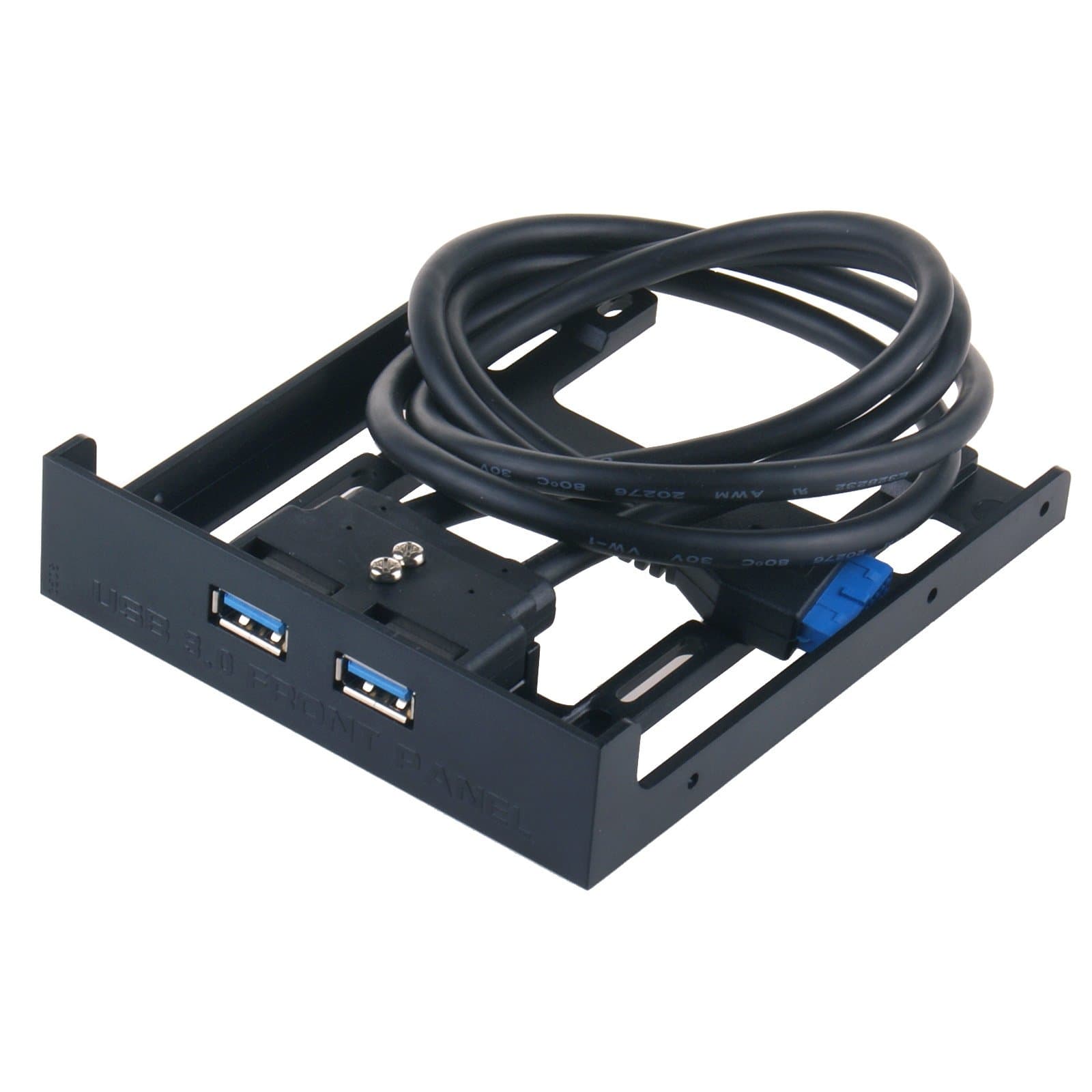 FUHAOXUAN CXD-3508 3.5 Inch USB 3.0 Front Panel Floppy Tray with 2 Port USB 3.0 Hub (20-Pin Connector and 2ft Adapter Cable)