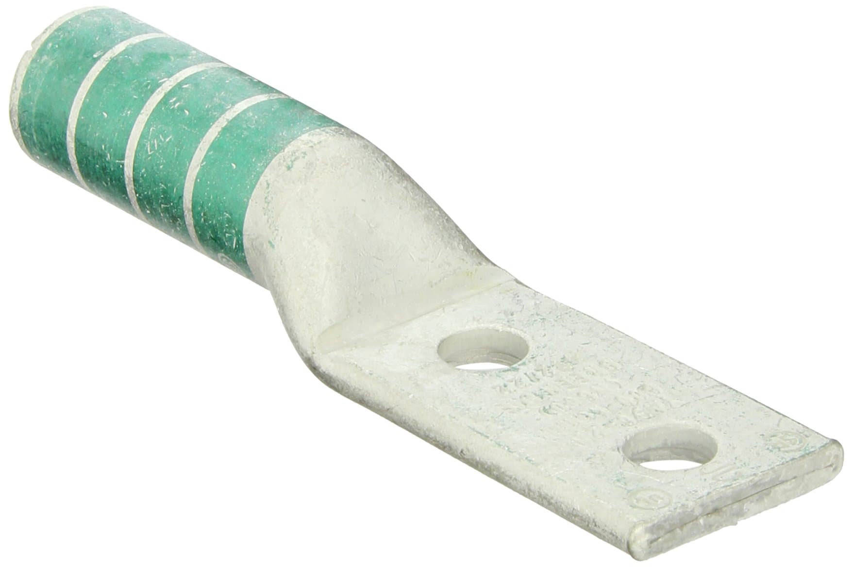 BurndyYA362N Two Hole Hylug Code Conductor Long Barrel Copper Compression Terminal, 600 kcmil Conductor, 1/2" Stud Hole Size, 1-3/4" Stud Hole Spacing, 1.74" Tongue Width, 6.59" Length