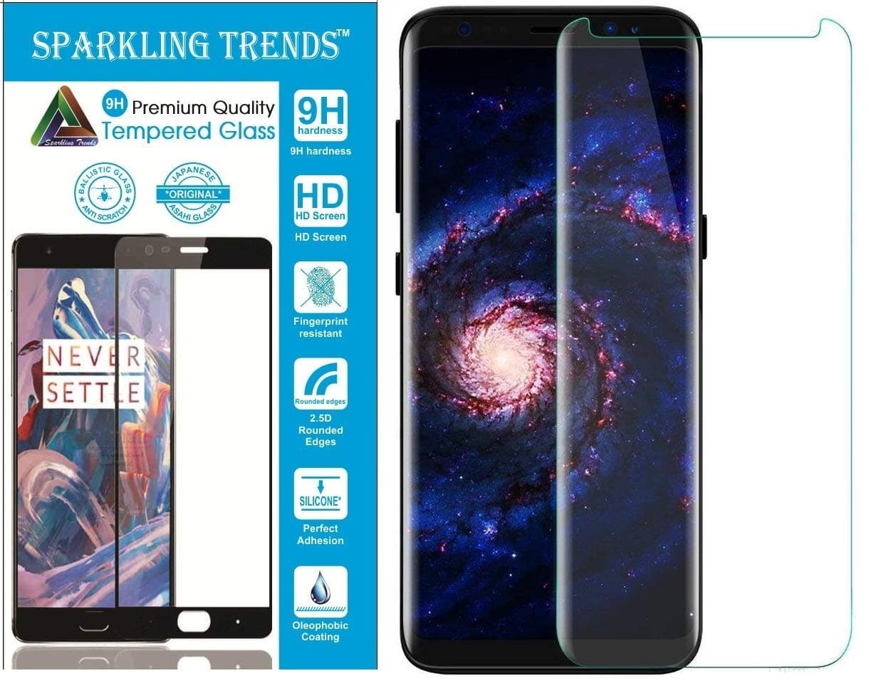 Sparkling Trends™ Premium Case Friendly 3D Tempered Glass Screen Protector for Samsung Galaxy S9 Plus 6.2 Inch (Transparent/Clear)