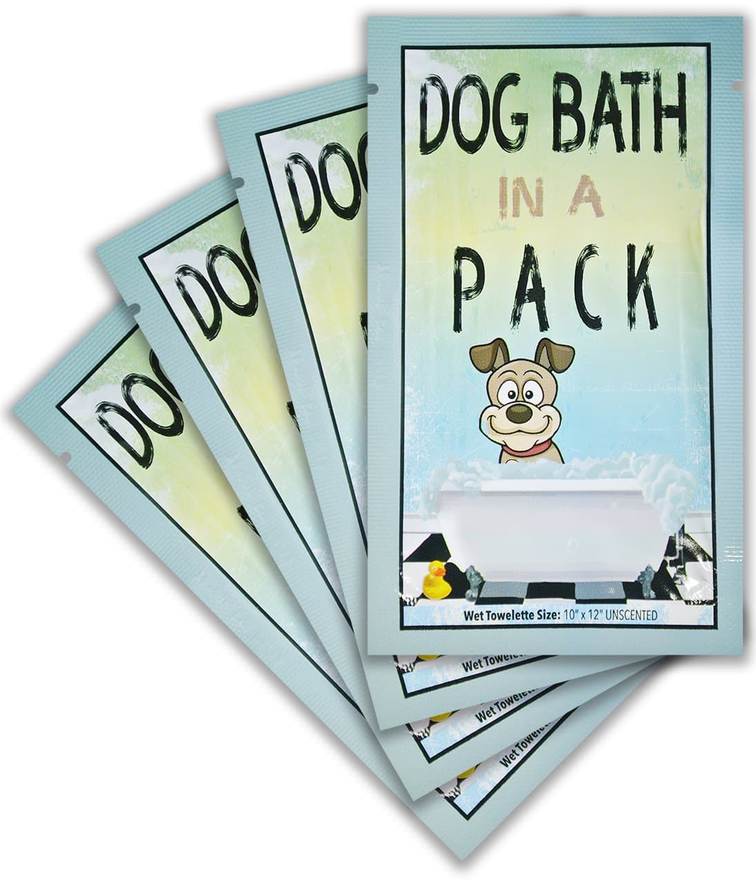 Dog Bath in A Pack - Largest Moist Bath and Grooming Dog Wipes in Individual PacksTRIAL Size Perfect for Travel or When on The GO 4ct.