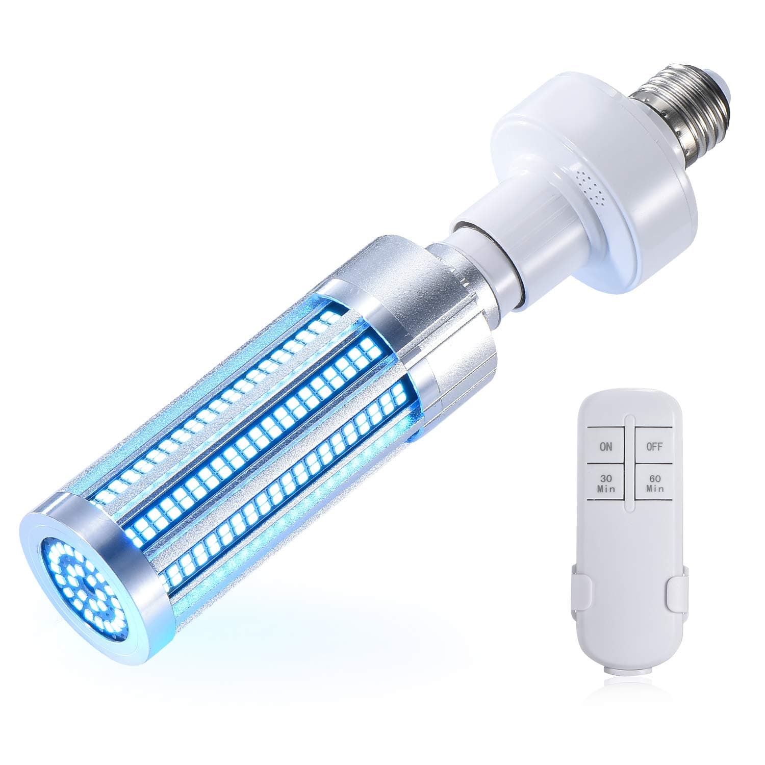 2020 Newest 60W UV Germicidal Lamp Led Light Bulb E26(Remote Control Timer 30 min / 1 Hour)