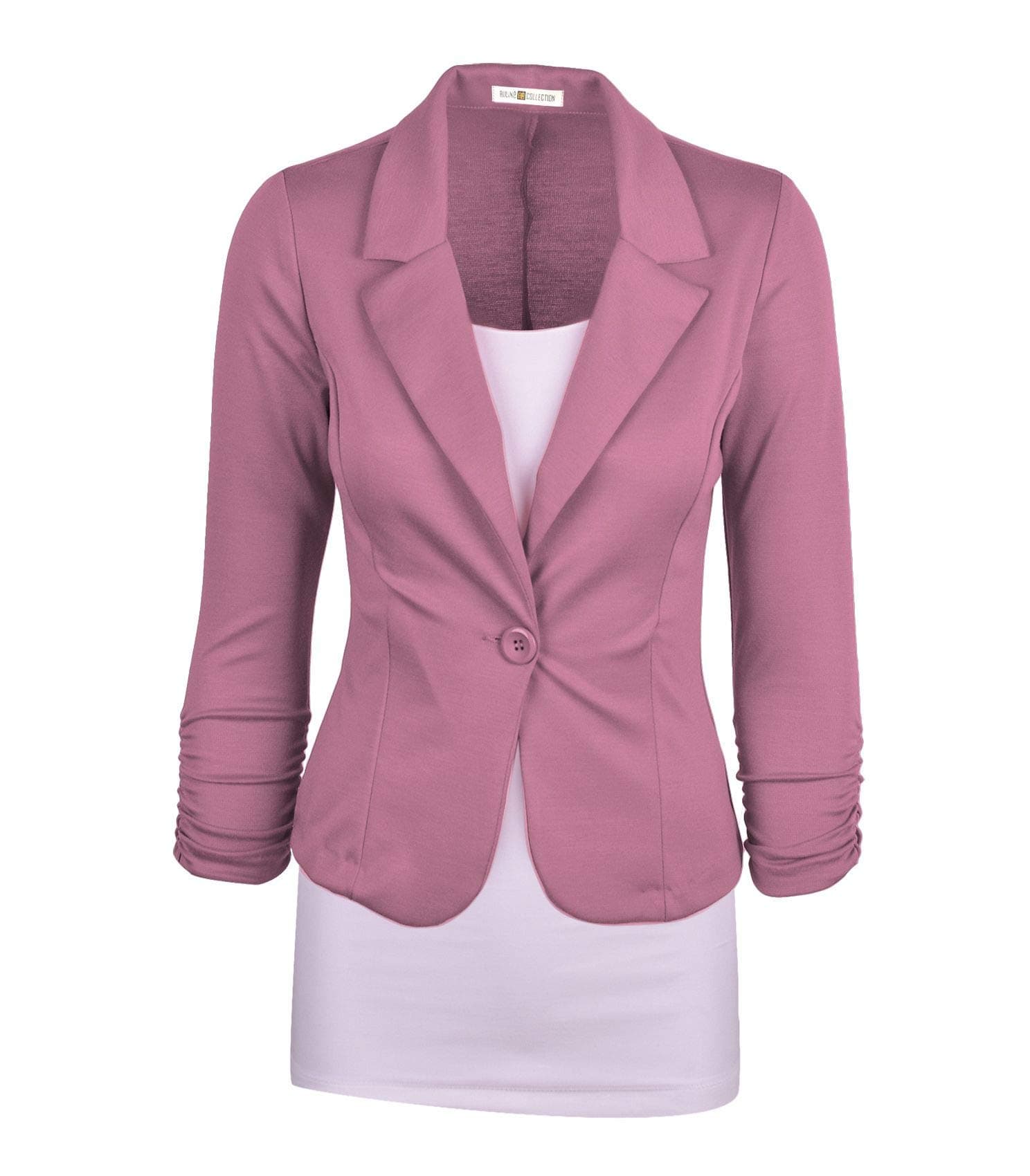 Auliné Collection Women's Casual Work Solid Color Knit Blazer