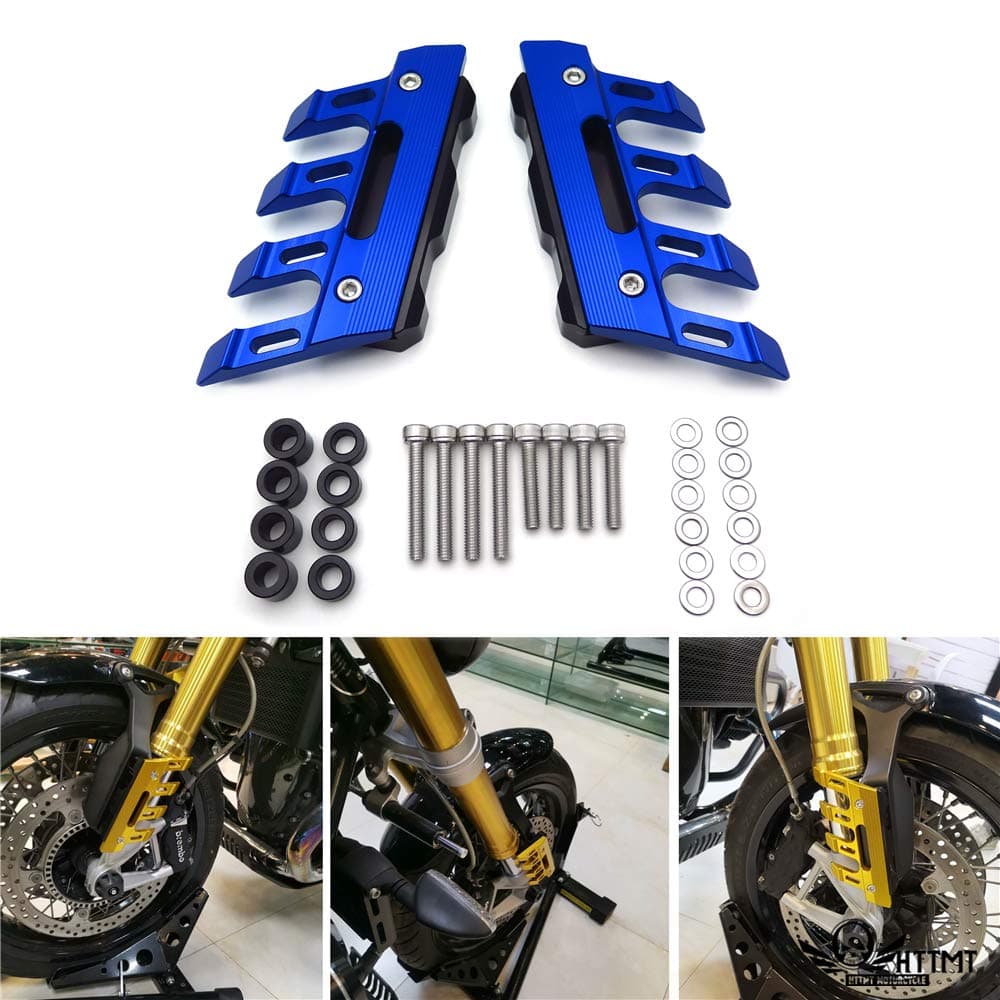 HongK- CNC Front Guard Crash Slider Protector Compatible With Yamaha MT09 MT10 T MAX530 X MAX300 Blue Kawasaki Z250 / Z750/ Z800 / Z900 / Z1000 / NINJA250 / VERSYS 650 / ZX10R (13-19)