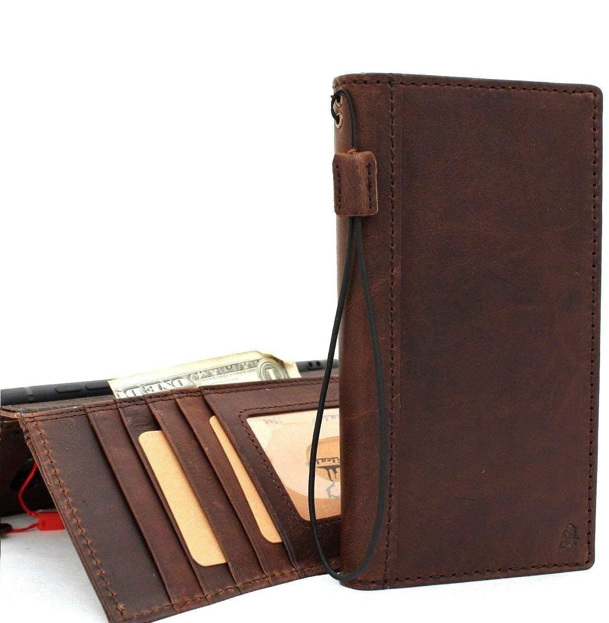 Genuine Leather for Galaxy s10 Plus Book Case Wallet Luxury Cover Handmade Soft Stand Holder 10+ Cards Jafo
