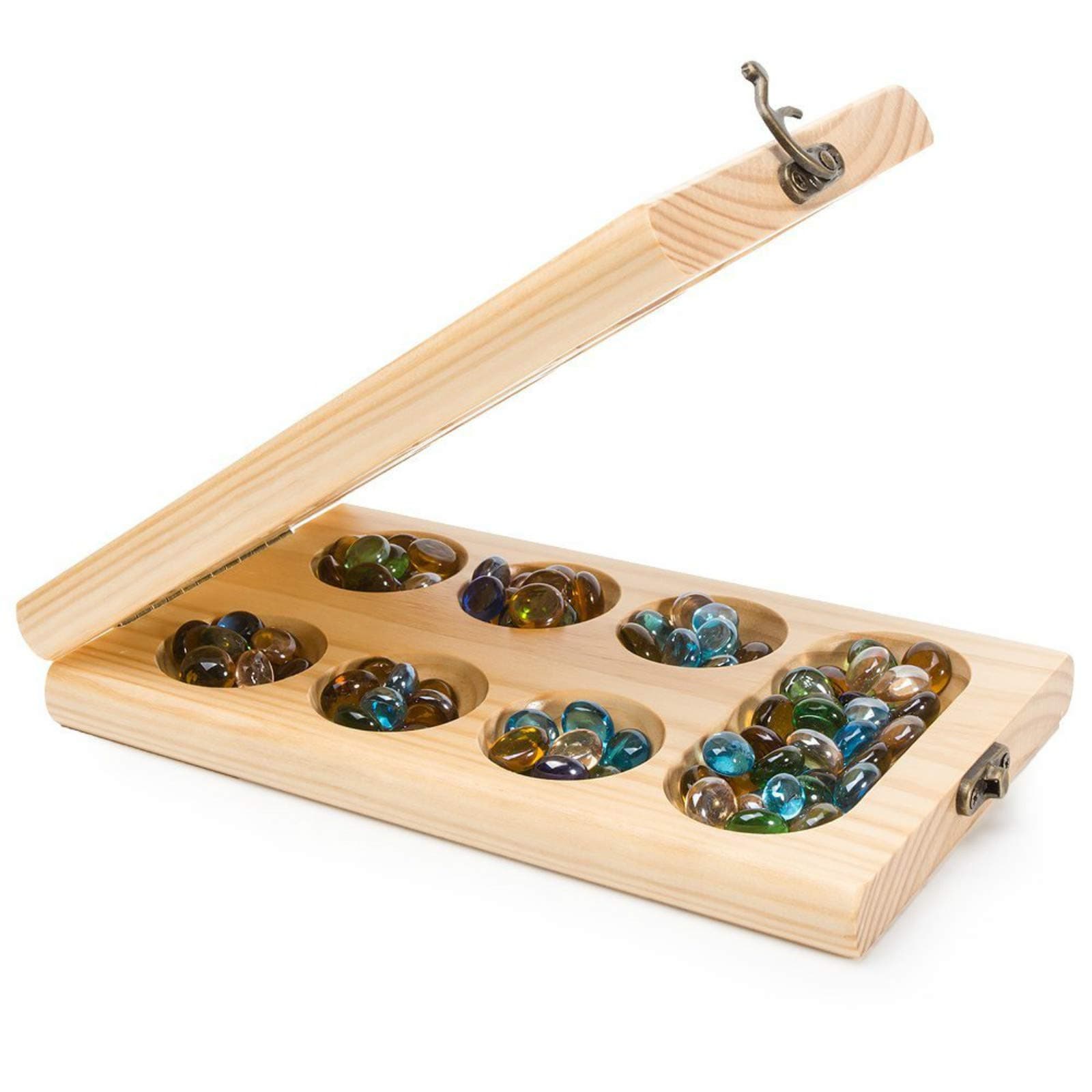 HONMY Classics Folding Wood Mancala Board Game Strategy Game Travel Game 18 Inch Set