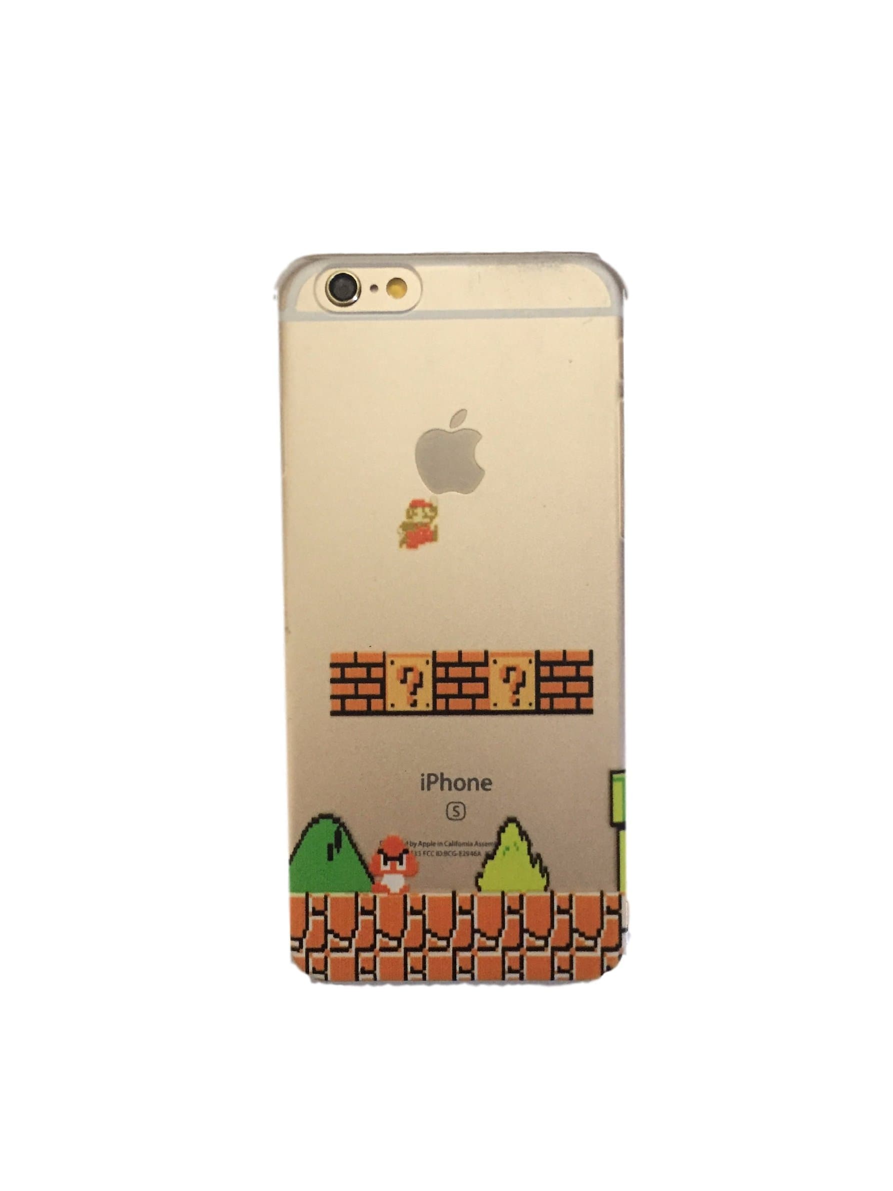 iPhone 6 / 6S Super Mario Bros Retro Level 1 Power Up Phone Hard Back Case 4.7 Inch Ultra Thin Clear Transparent Printed Hard Case Cover For Apple IPhone