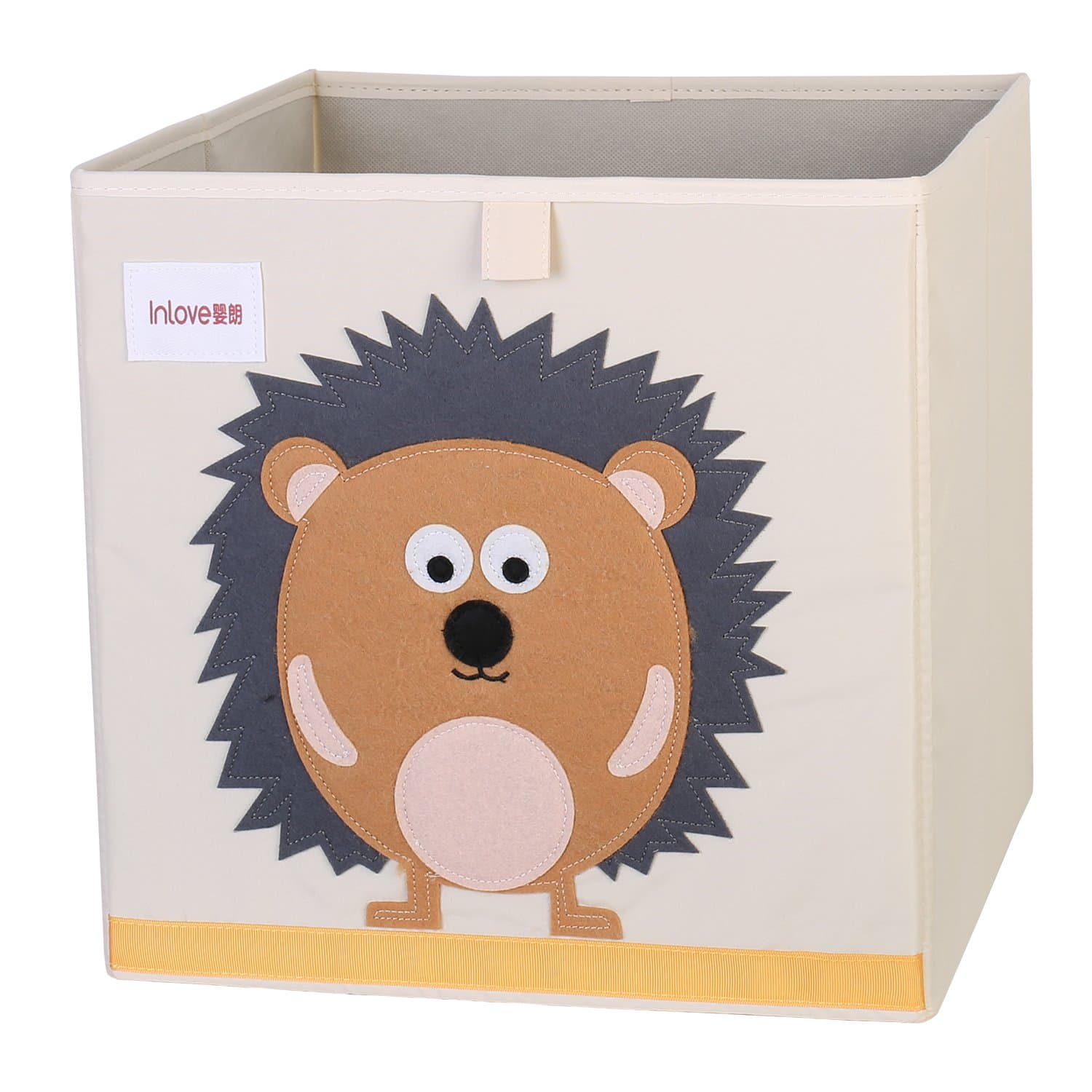 Cartoon Storage Cube Canvas Foldable Toy Organizer Box for Kids by ELLEMOI (Hedgehog)