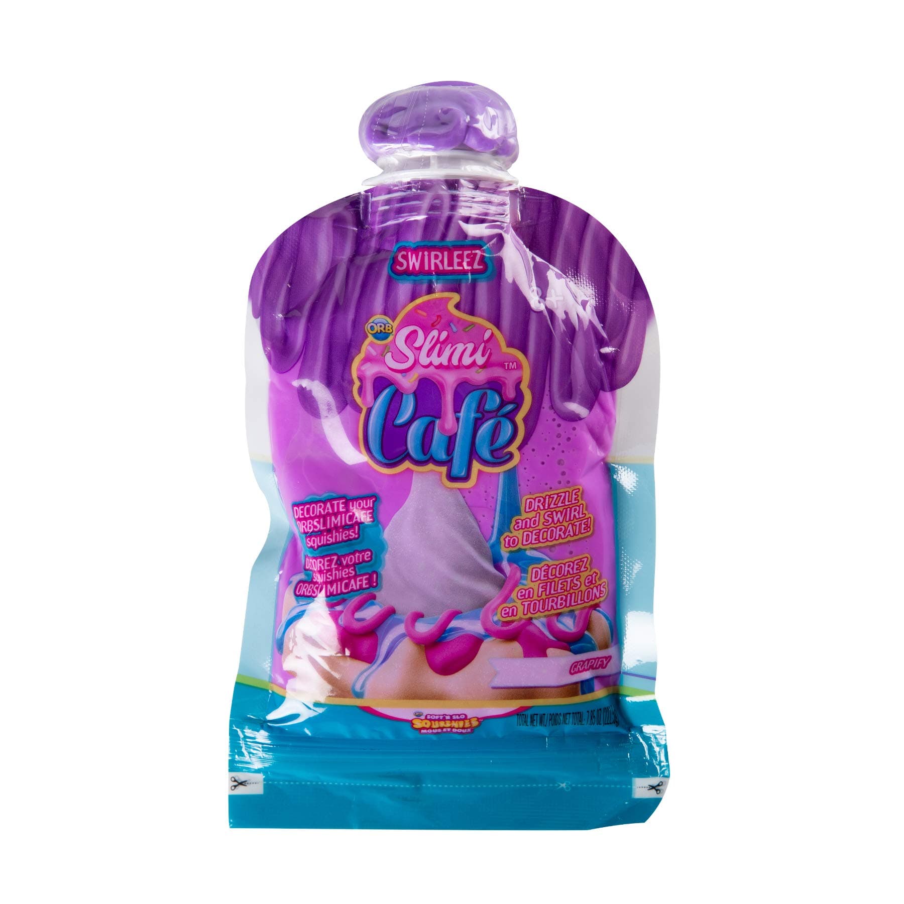 Orb 35777 Slimi Cafe Compound Swirleez Grapify, Accessory Pack with Purple Slimy for Twisting Cream Strips for Crushed Pastries, Toy for Children from 8 Years Old Purple
