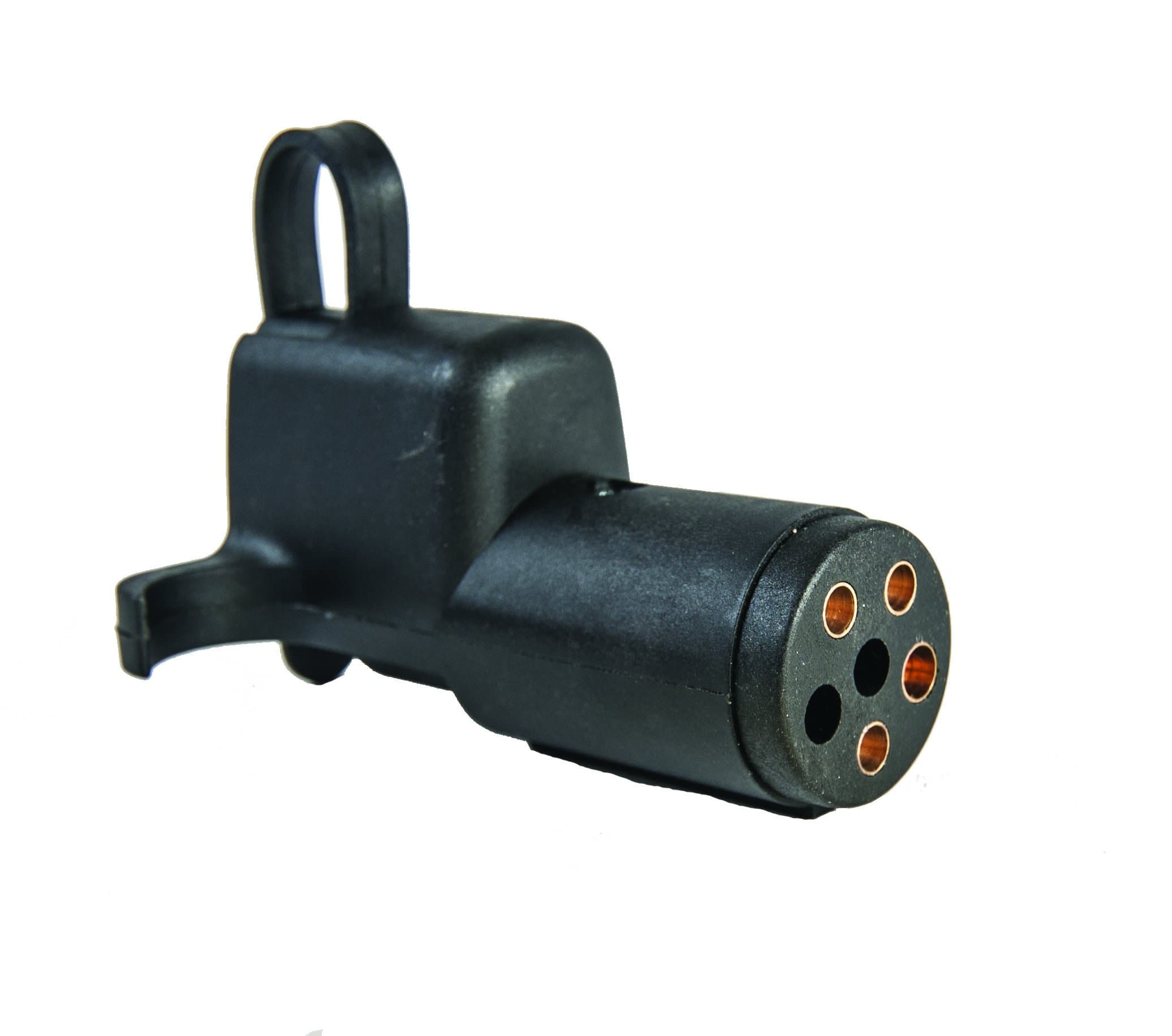 6-Way Round Pole To 4-Way Flat Trailer Adapter with Dust Cover