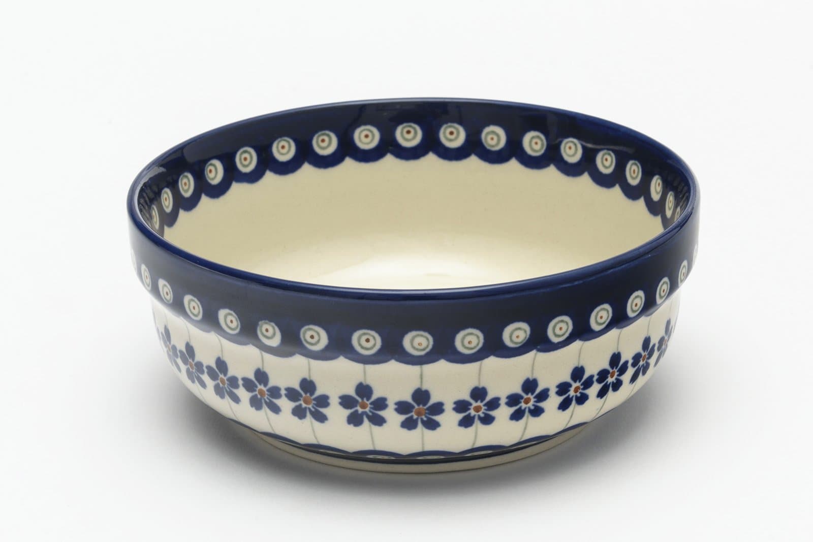 Boleslawiec Pottery Hand Made Breakfast Bowl, pattern 166A